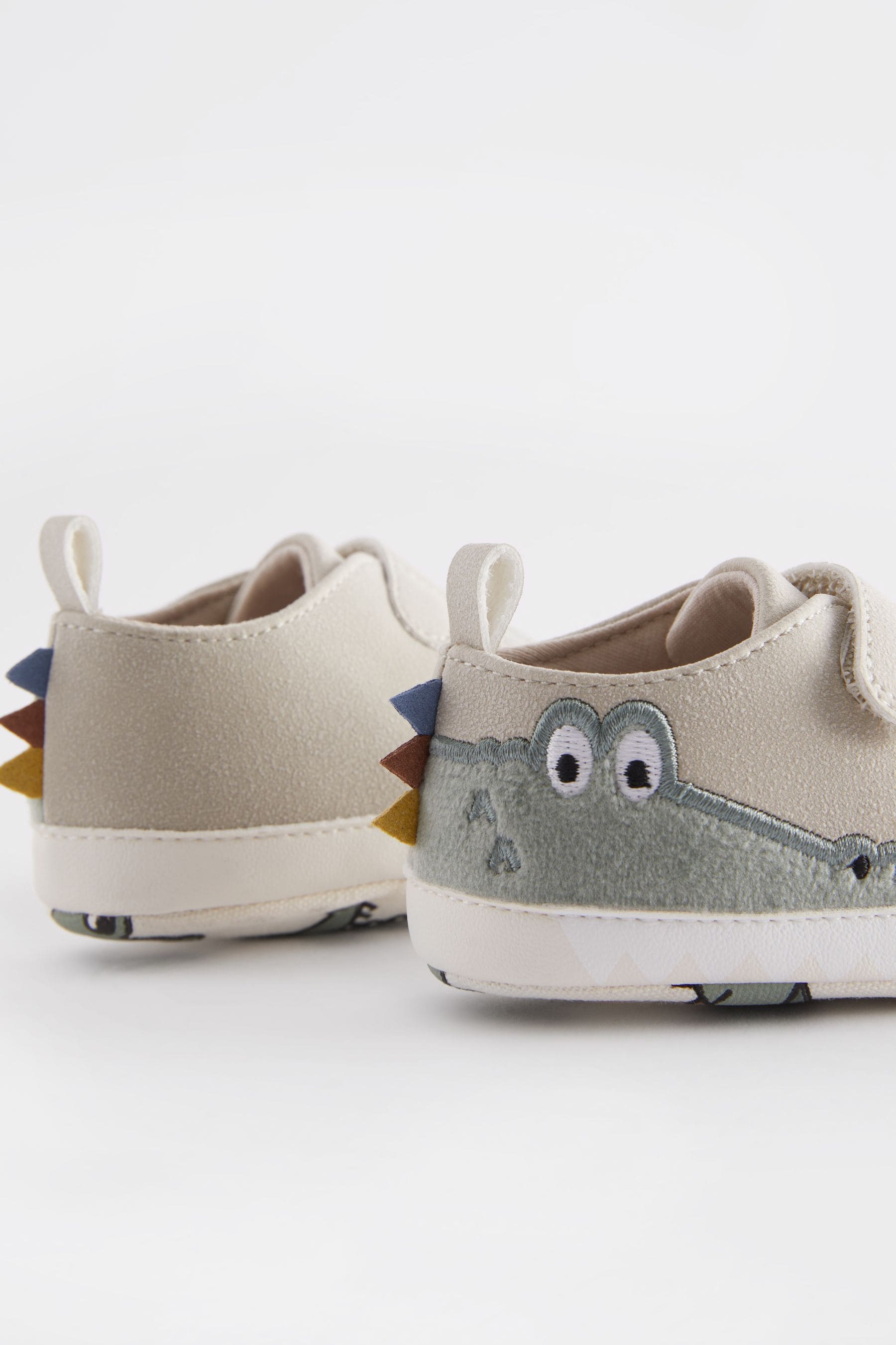 Neutral Crocodile Two Strap Baby Trainers (0-24mths)