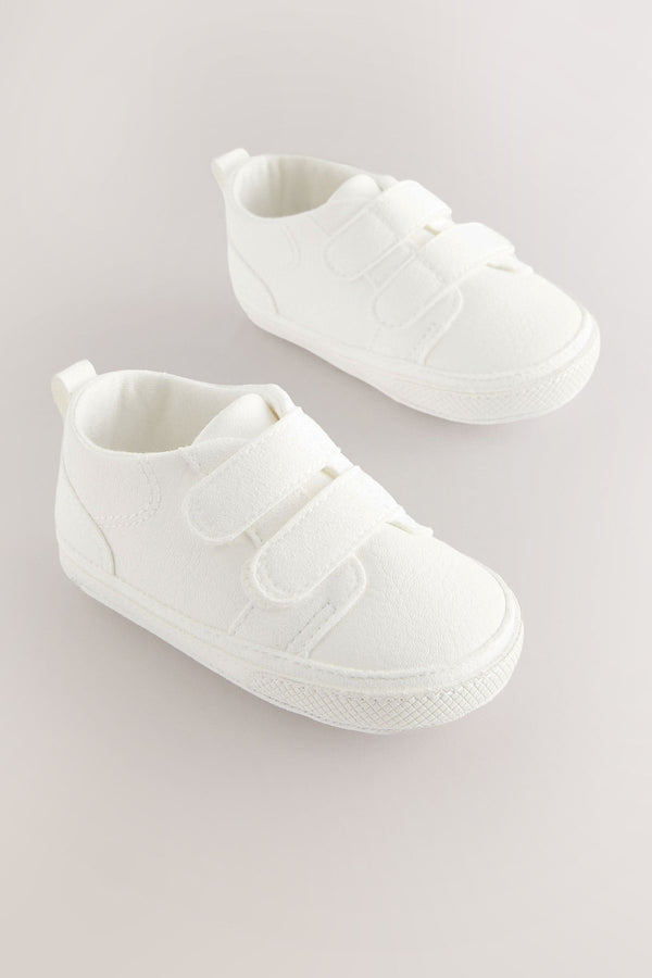 White Two Strap Baby Trainers (0-24mths)