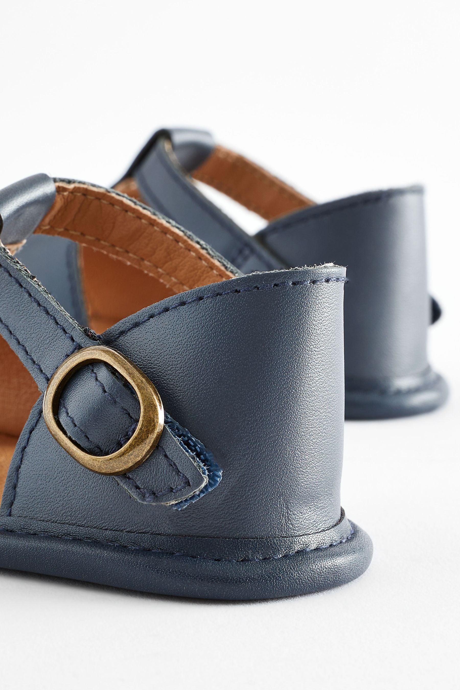 Navy Leather Baby Sandals (0-24mths)