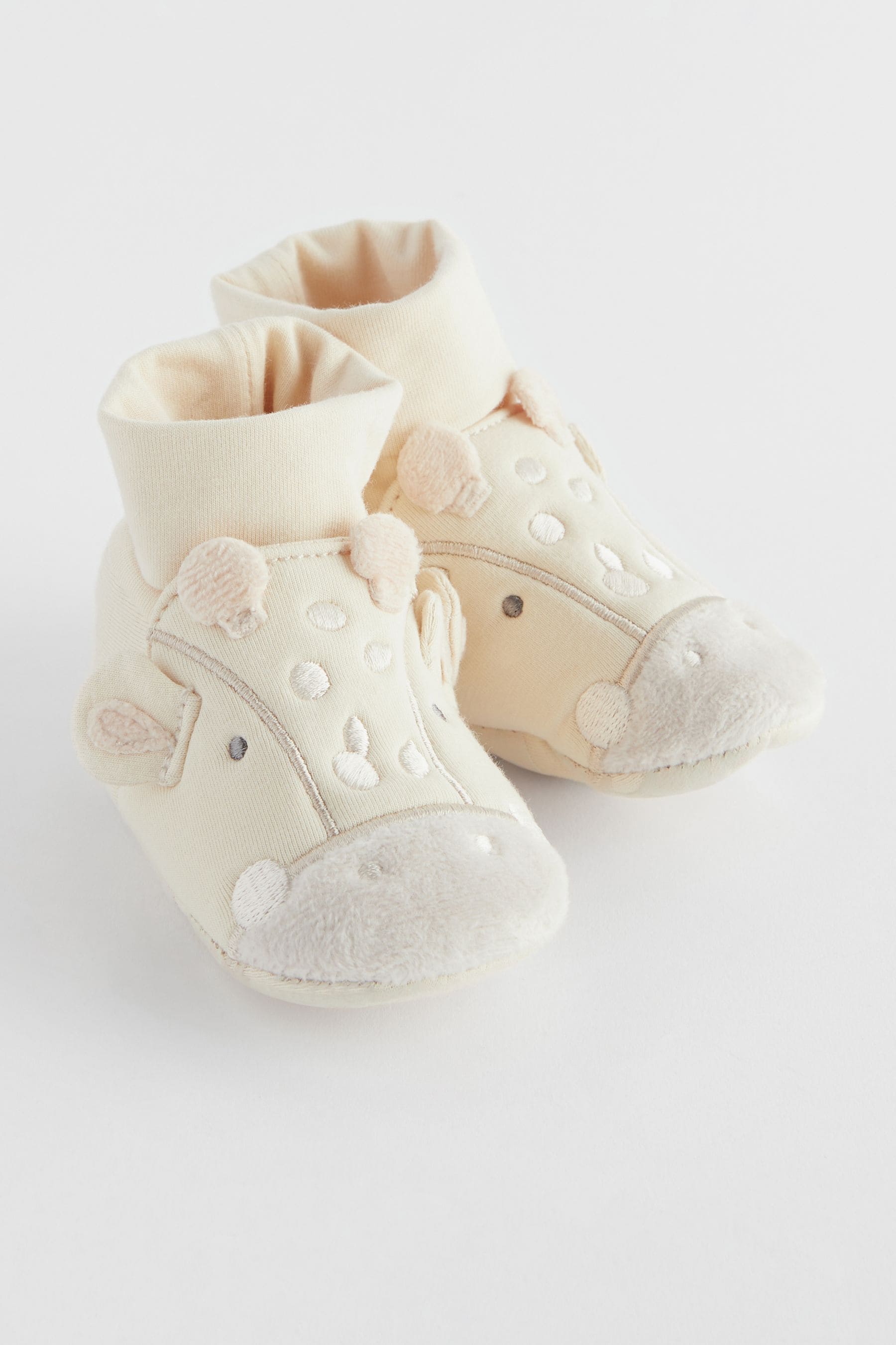 Neutral Giraffe Sensory Sock Top Baby Shoes (0-2mths)