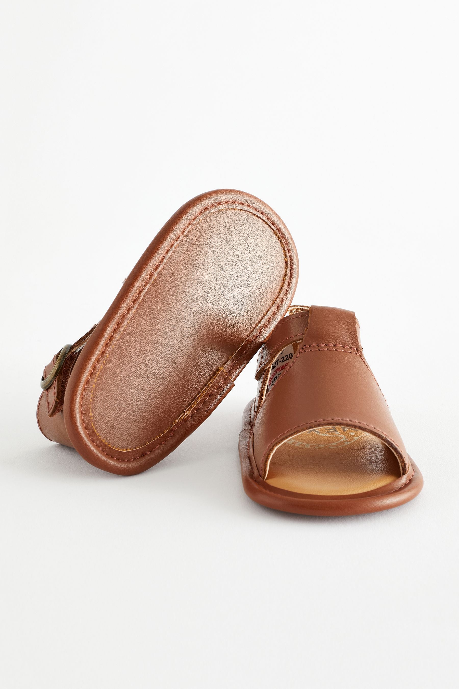 Tan Brown Leather Baby Sandals (0-24mths)