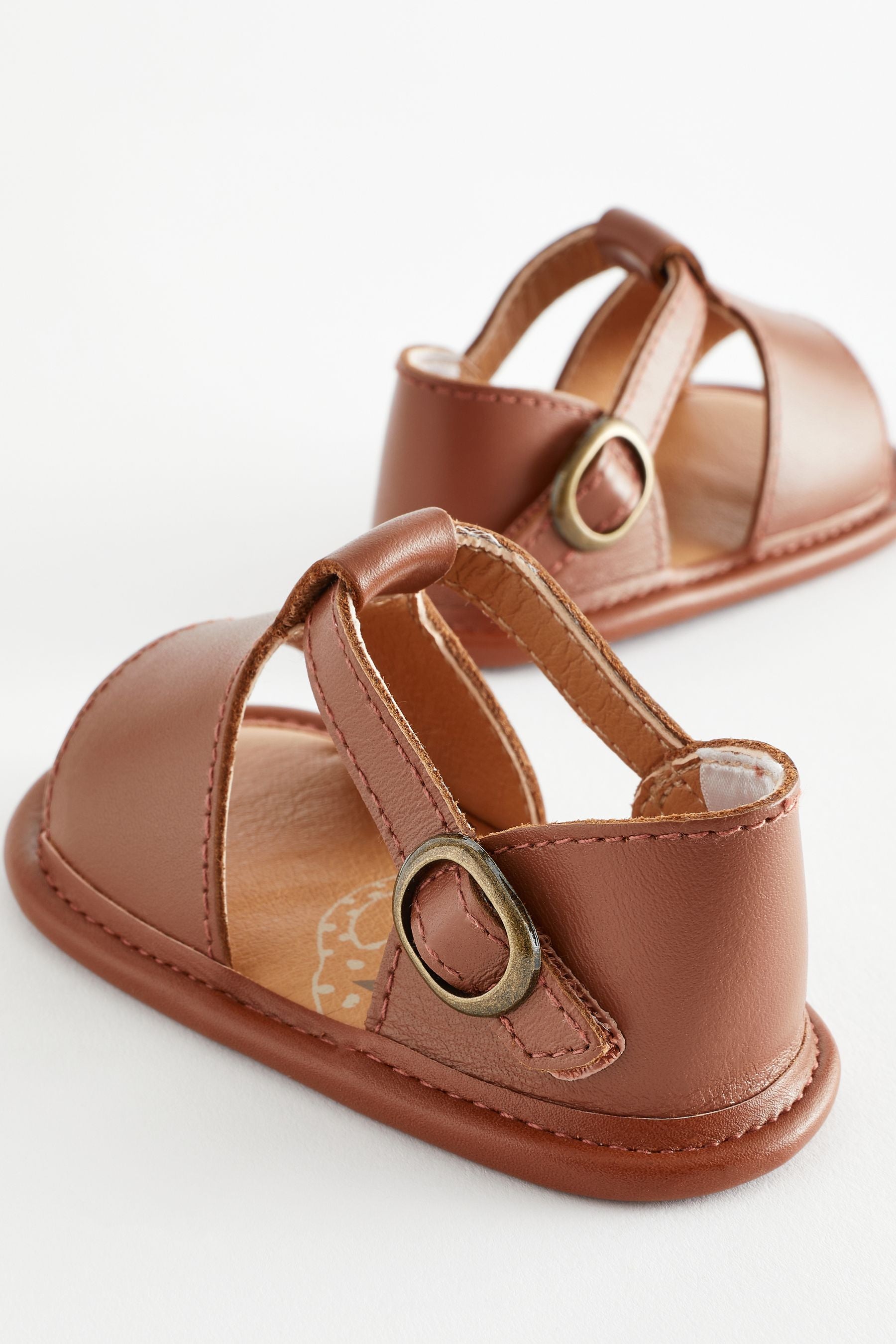 Tan Brown Leather Baby Sandals (0-24mths)