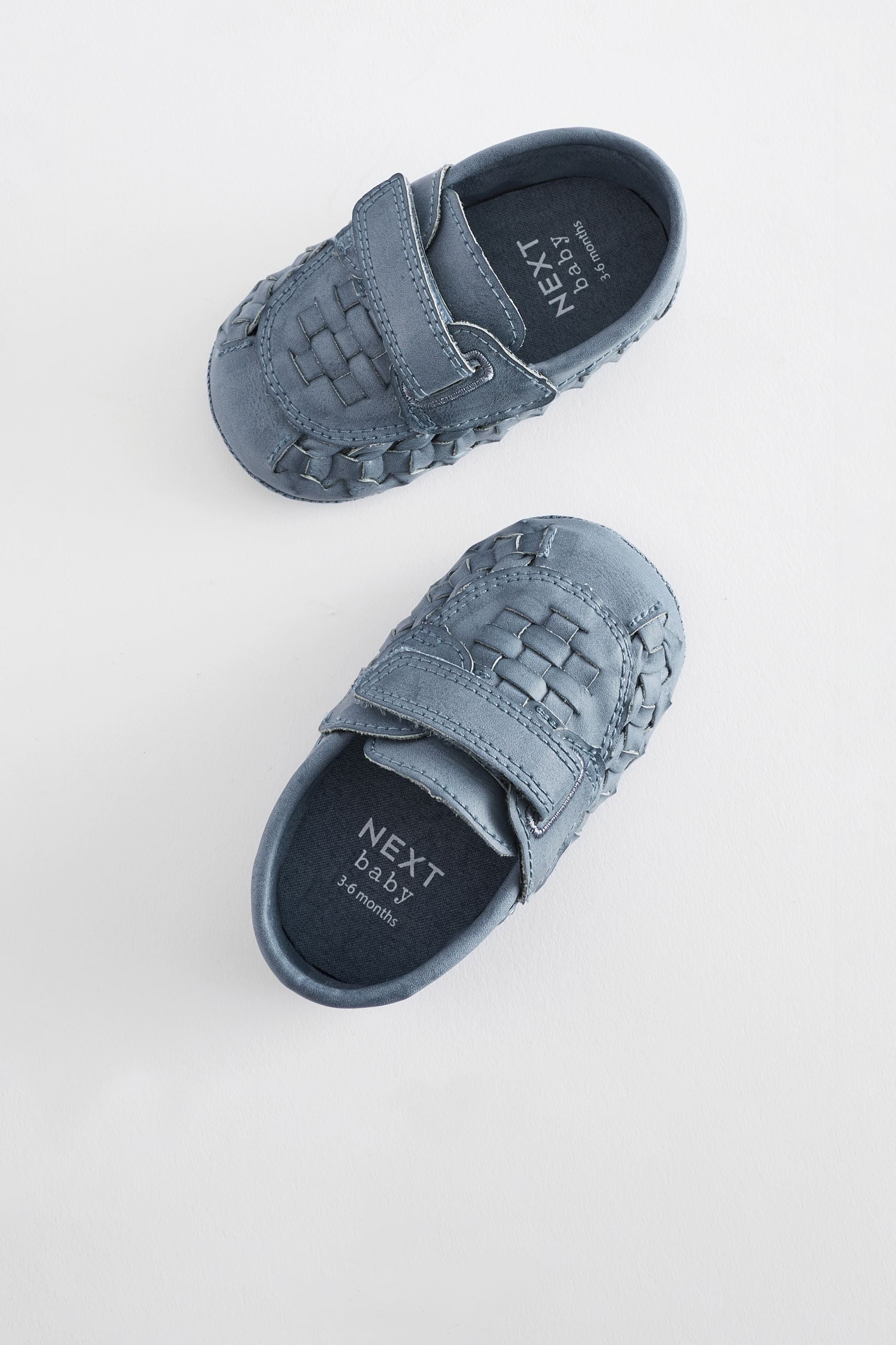 Blue Woven Baby Loafers (0-24mths)