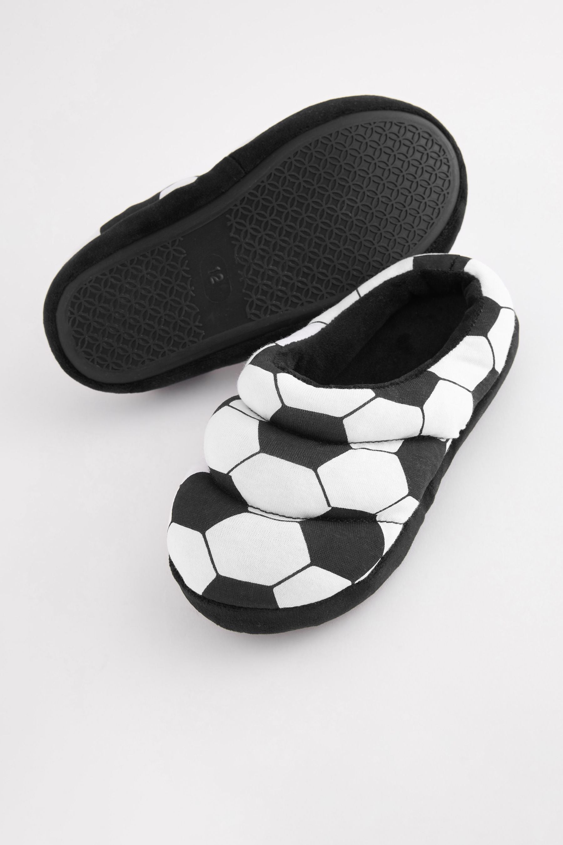 Black/White Fotball Slipper Mules