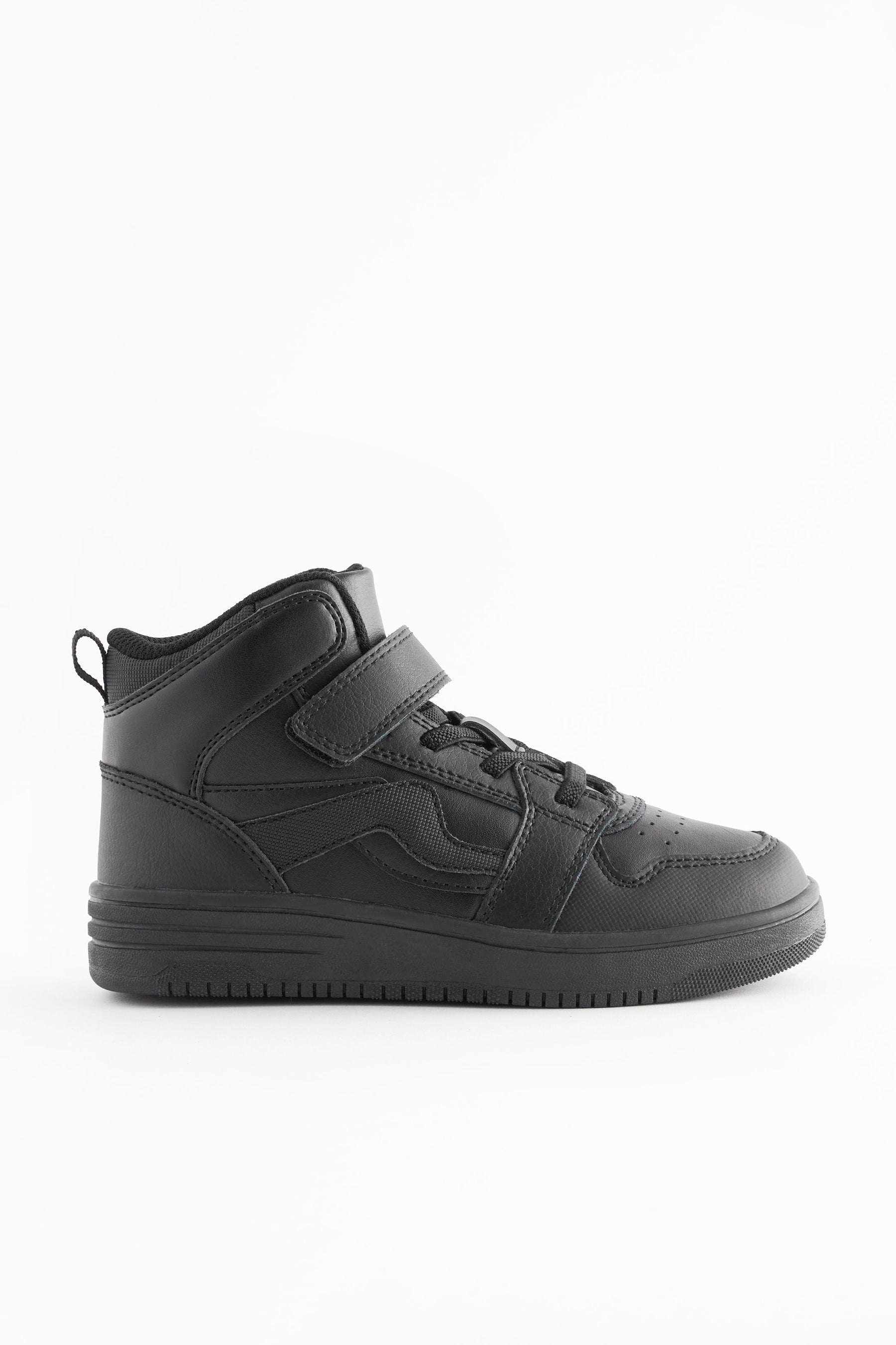 Black High Top Trainer School Shoes