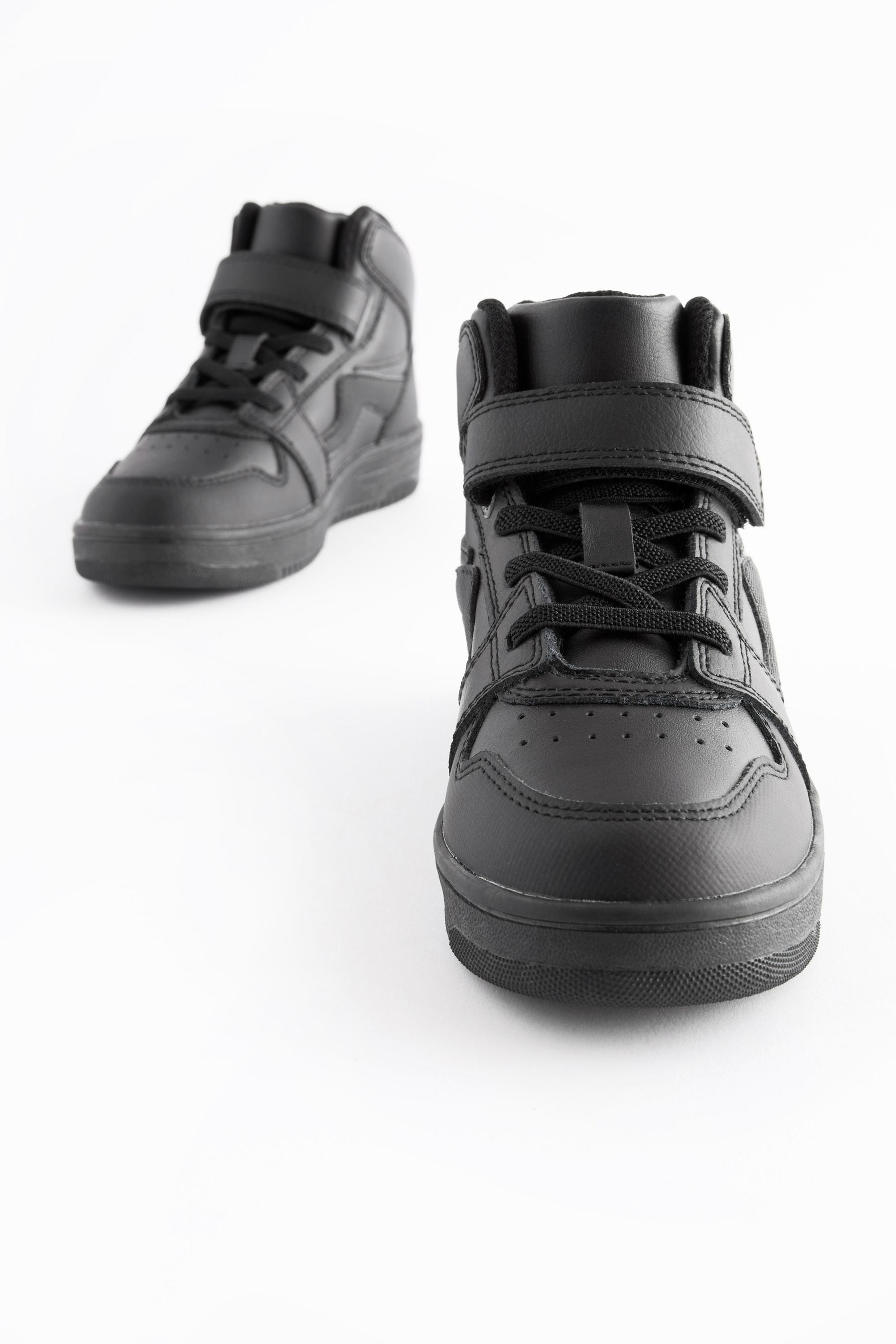 Black High Top Trainer School Shoes