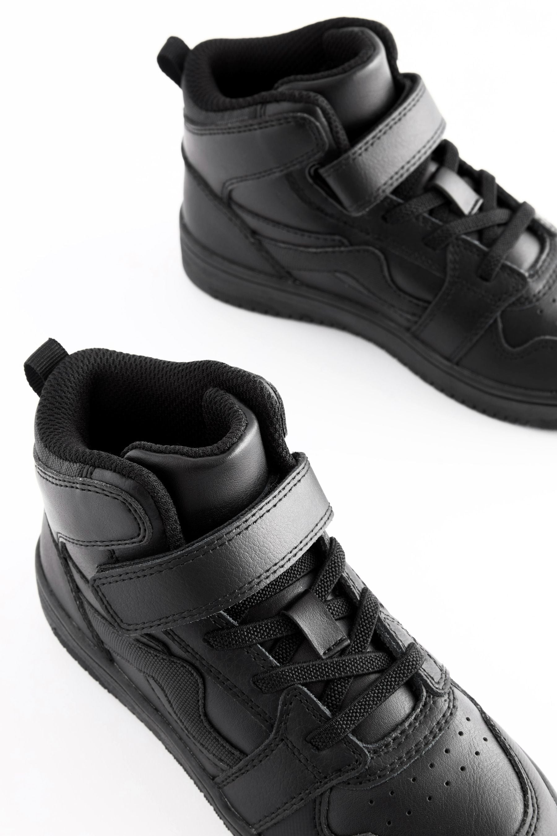 Black High Top Trainer School Shoes