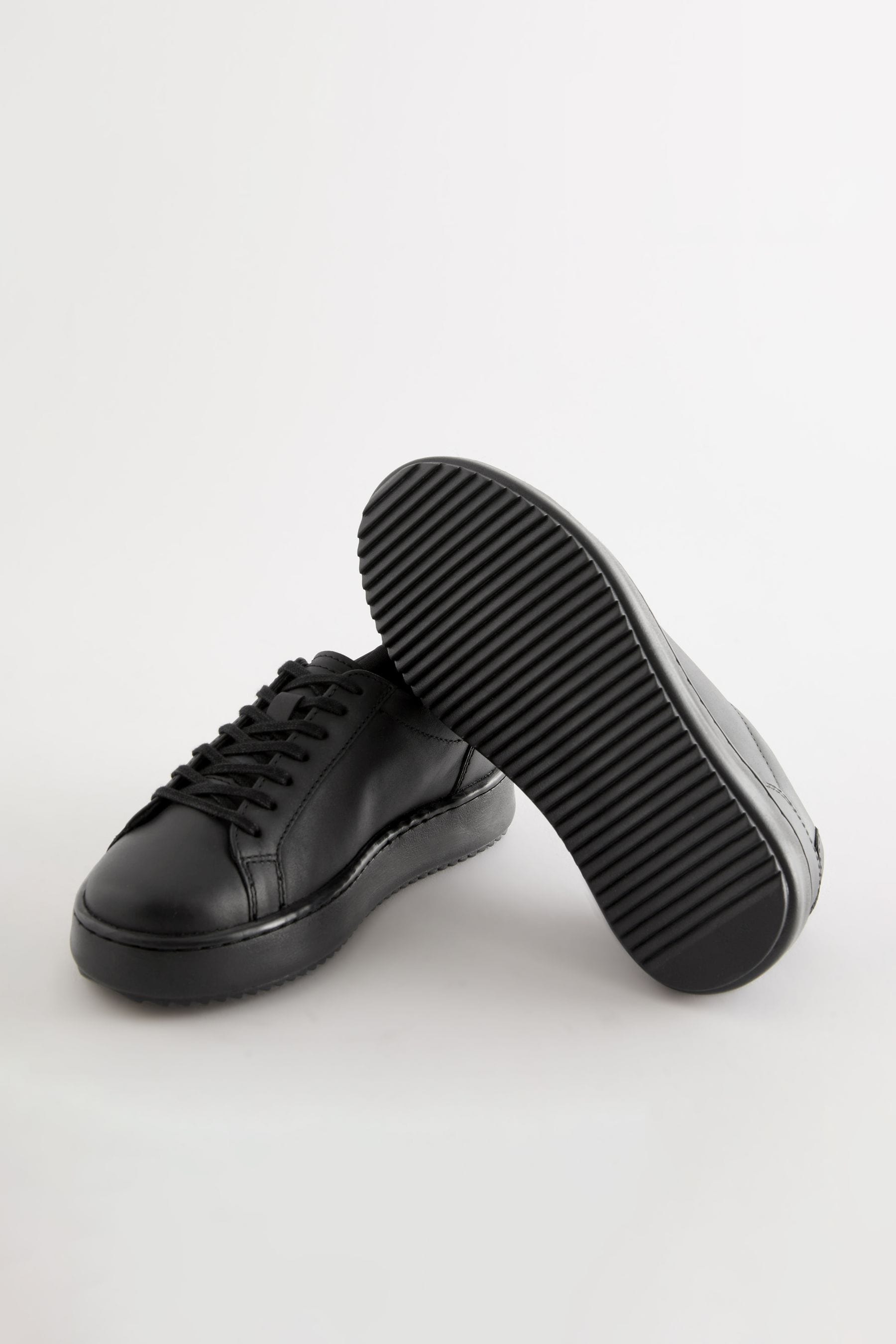 Black School Leather Lace Up Shoes