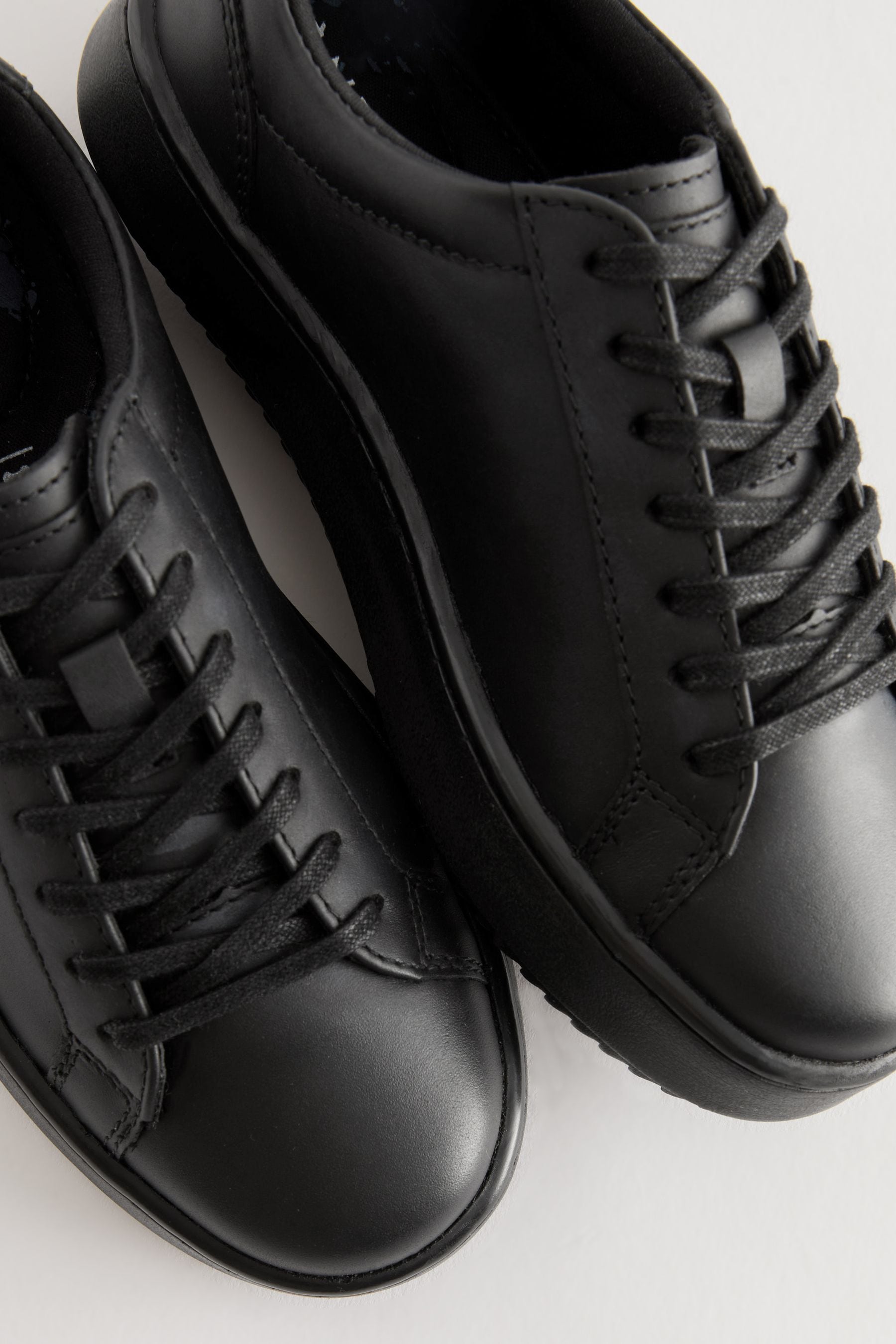 Black School Leather Lace Up Shoes