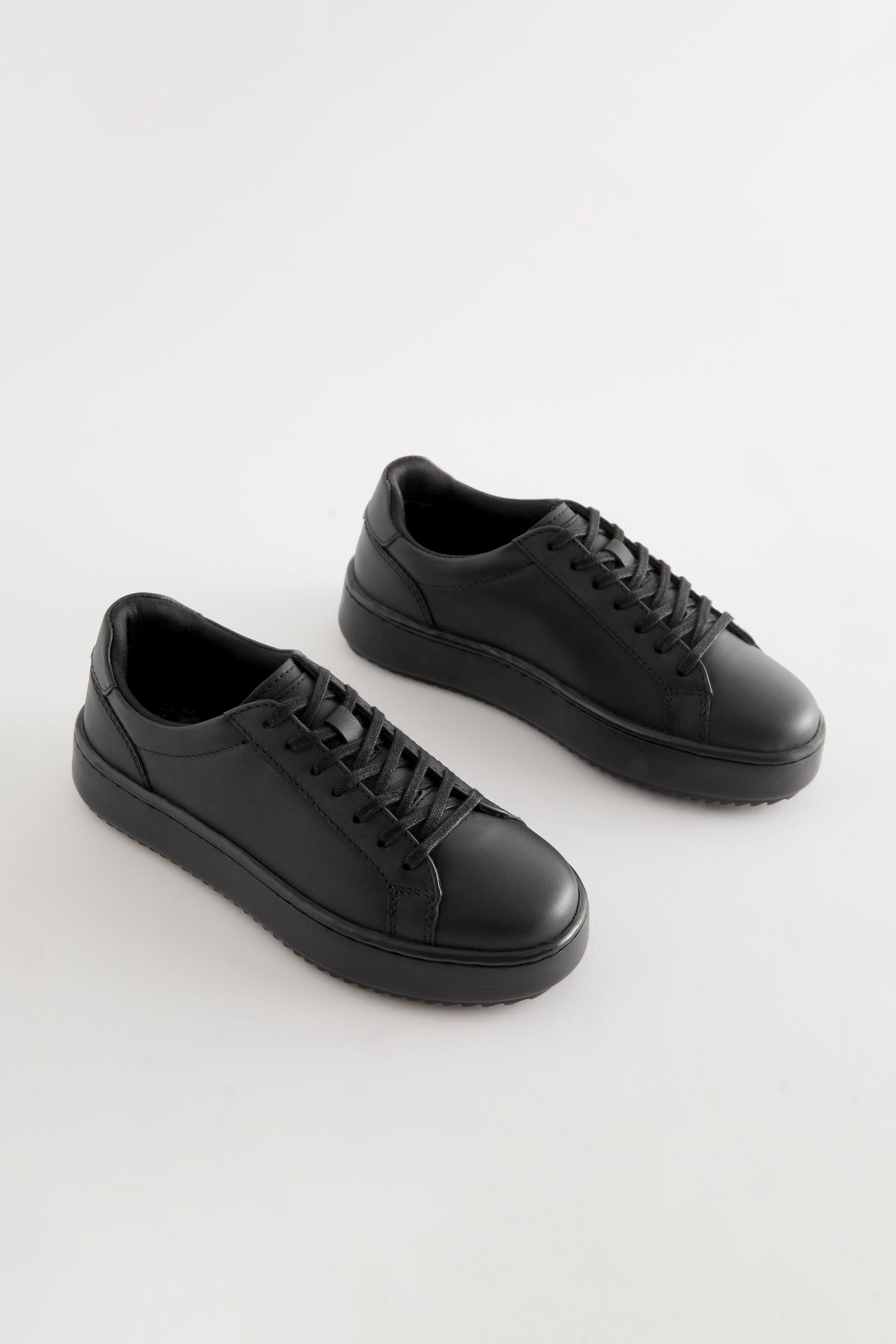 Black School Leather Lace Up Shoes