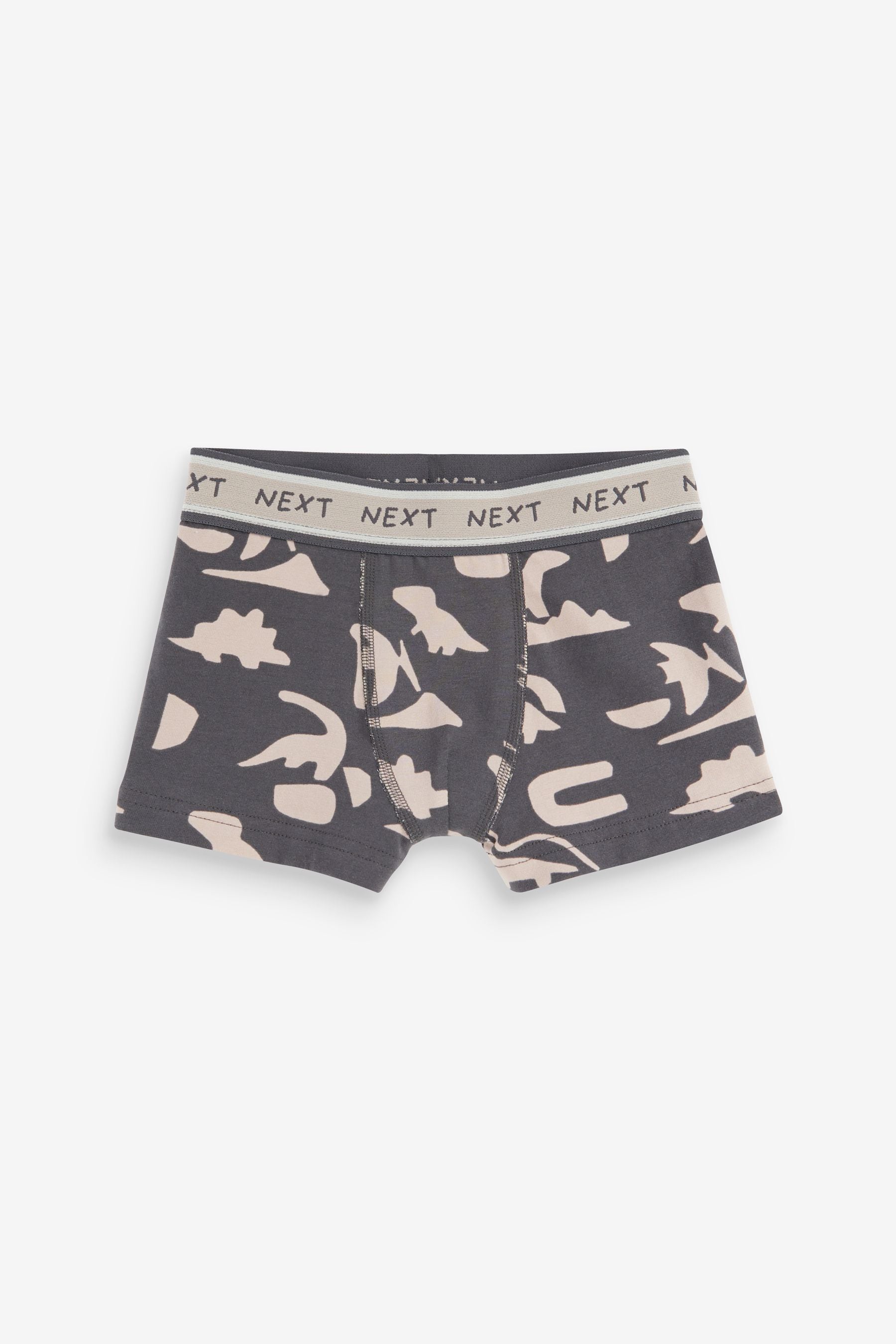 Monochrome Dino Print Mini Bright Trunks 5 Pack (1.5-12yrs)