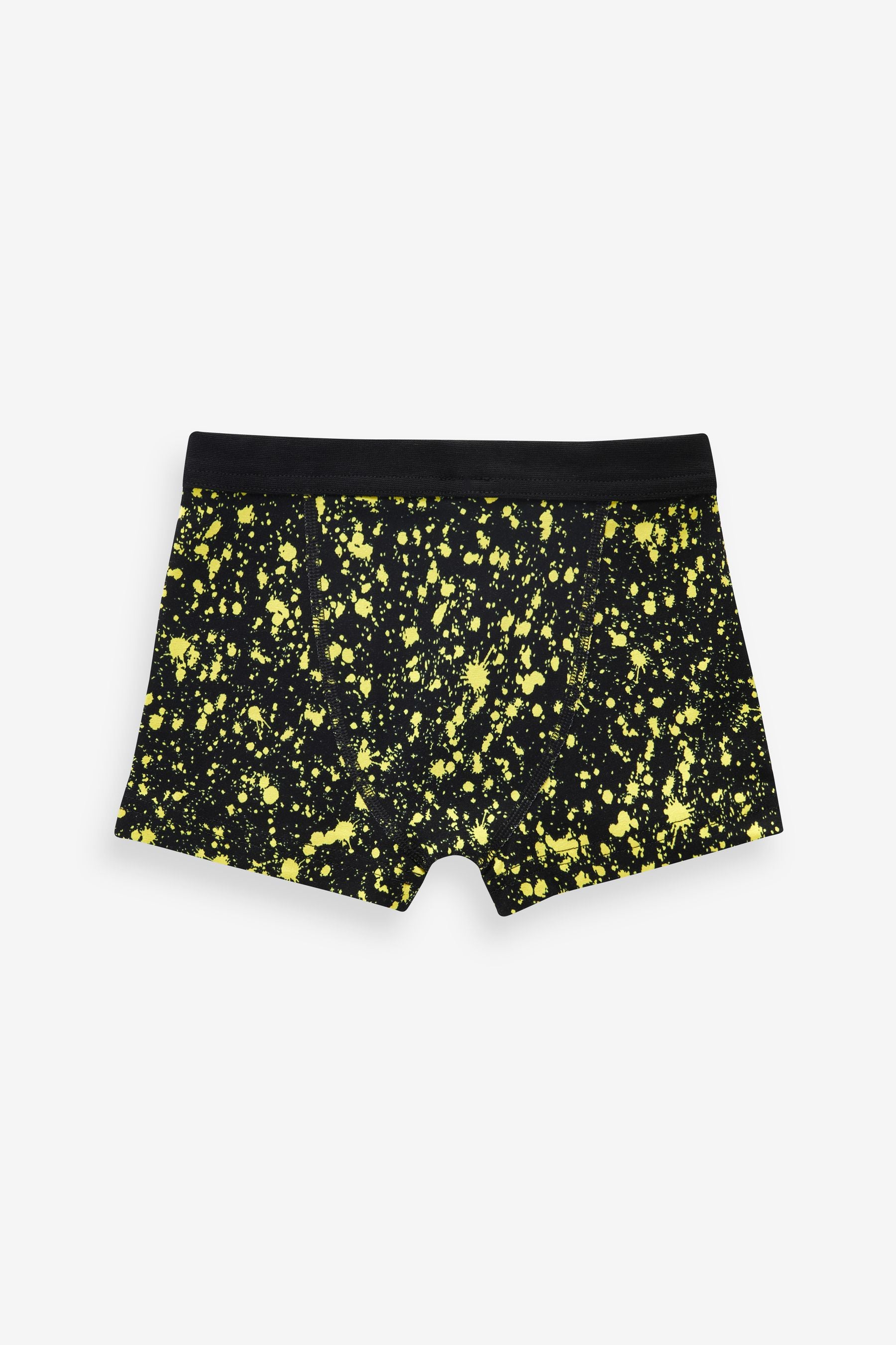 Black Splat Print Soft Waistband Trunks 5 Pack (2-16yrs)