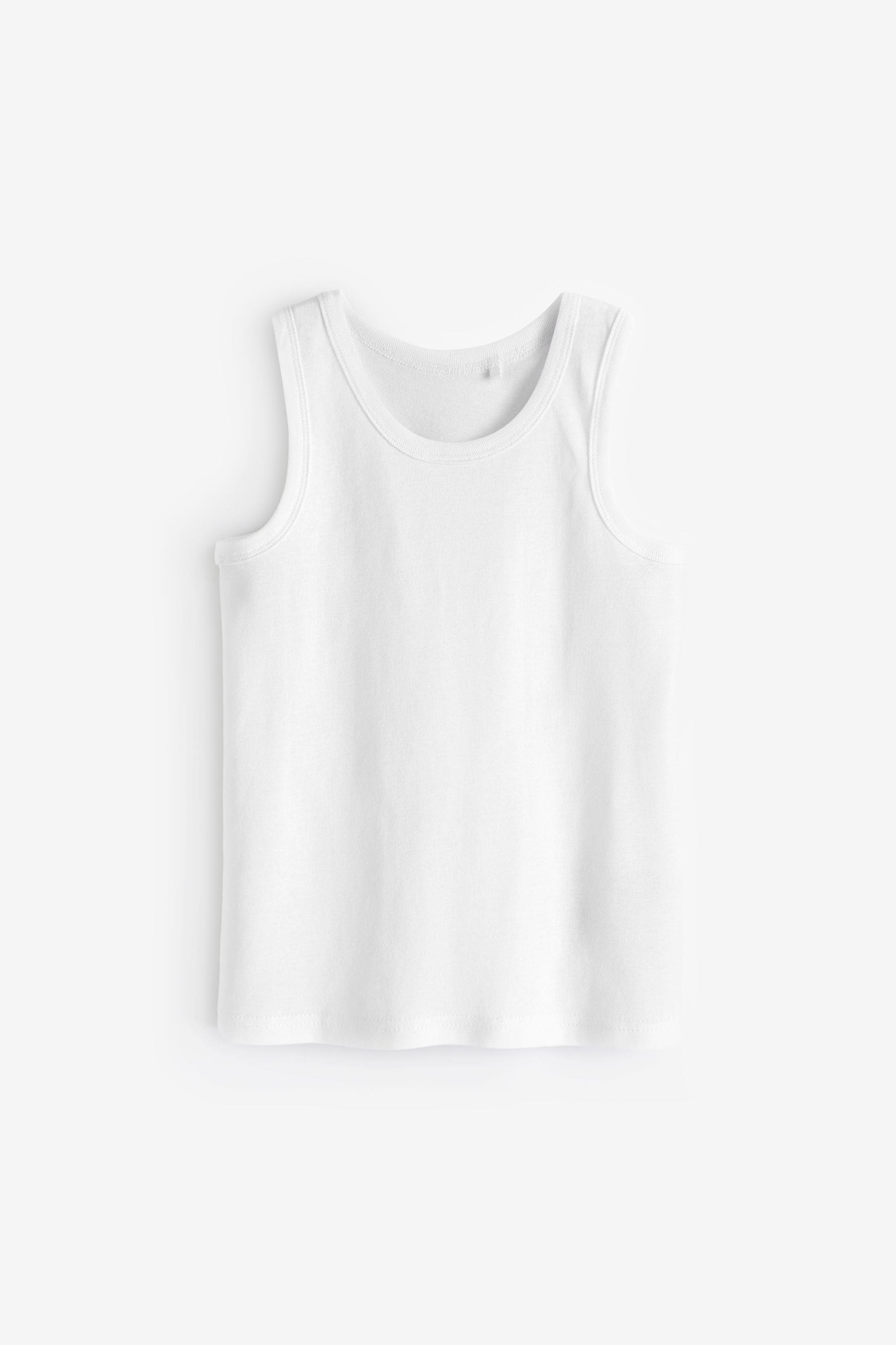 White Organic Cotton Vests 5 Pack (1.5-16yrs)