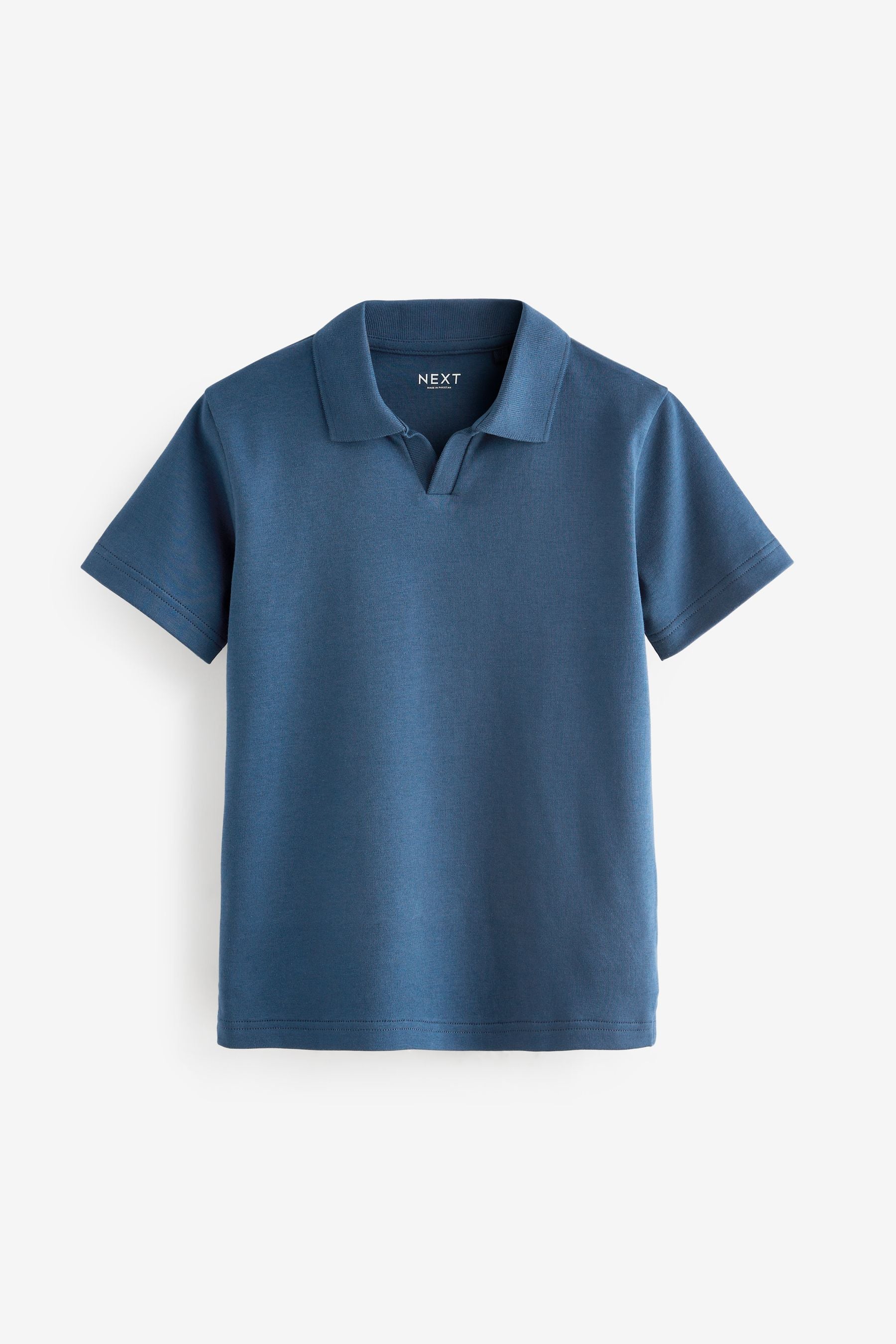 Navy Revere Collar Short Sleeve Polo Shirt (3-16yrs)