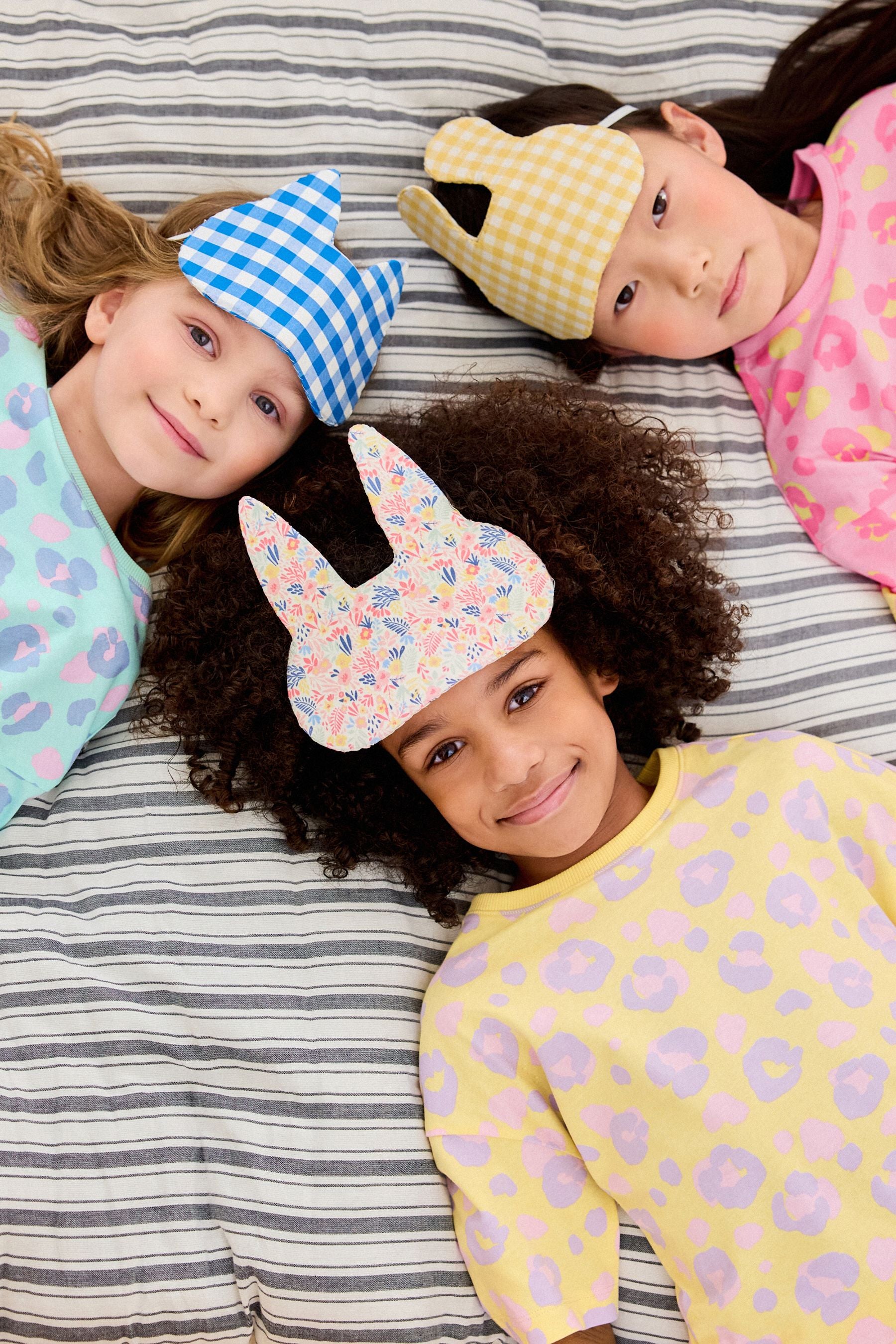 Pastel Leopard Print Short 100% Cotton Pyjamas 3 Pack (3-16yrs)