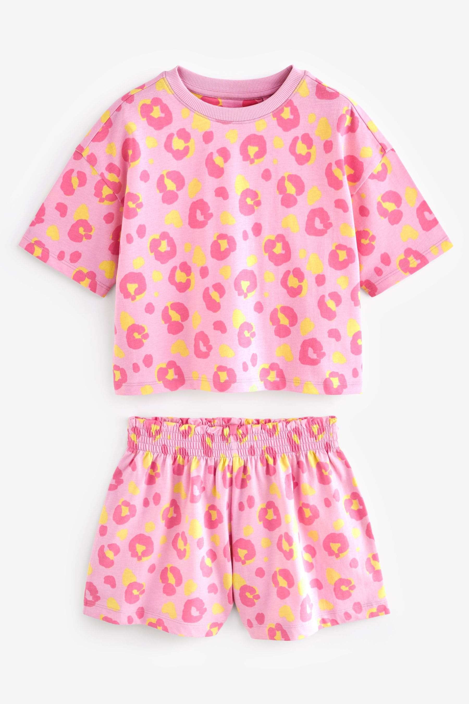 Pastel Leopard Print Short Pyjamas 3 Pack (9mths-16yrs)