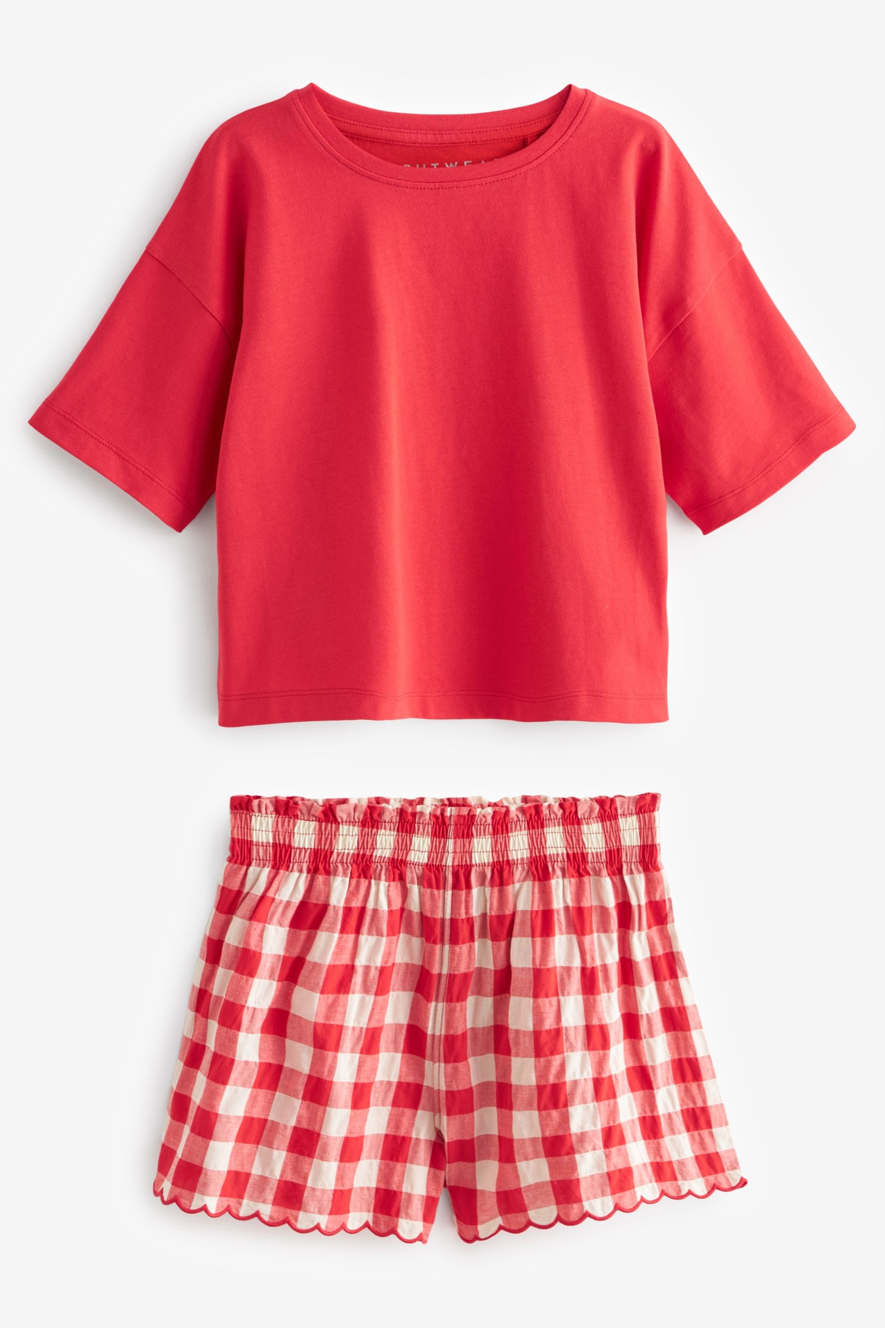 Red/ White Woven Check Pyjamas 2 Pack (3-16yrs)