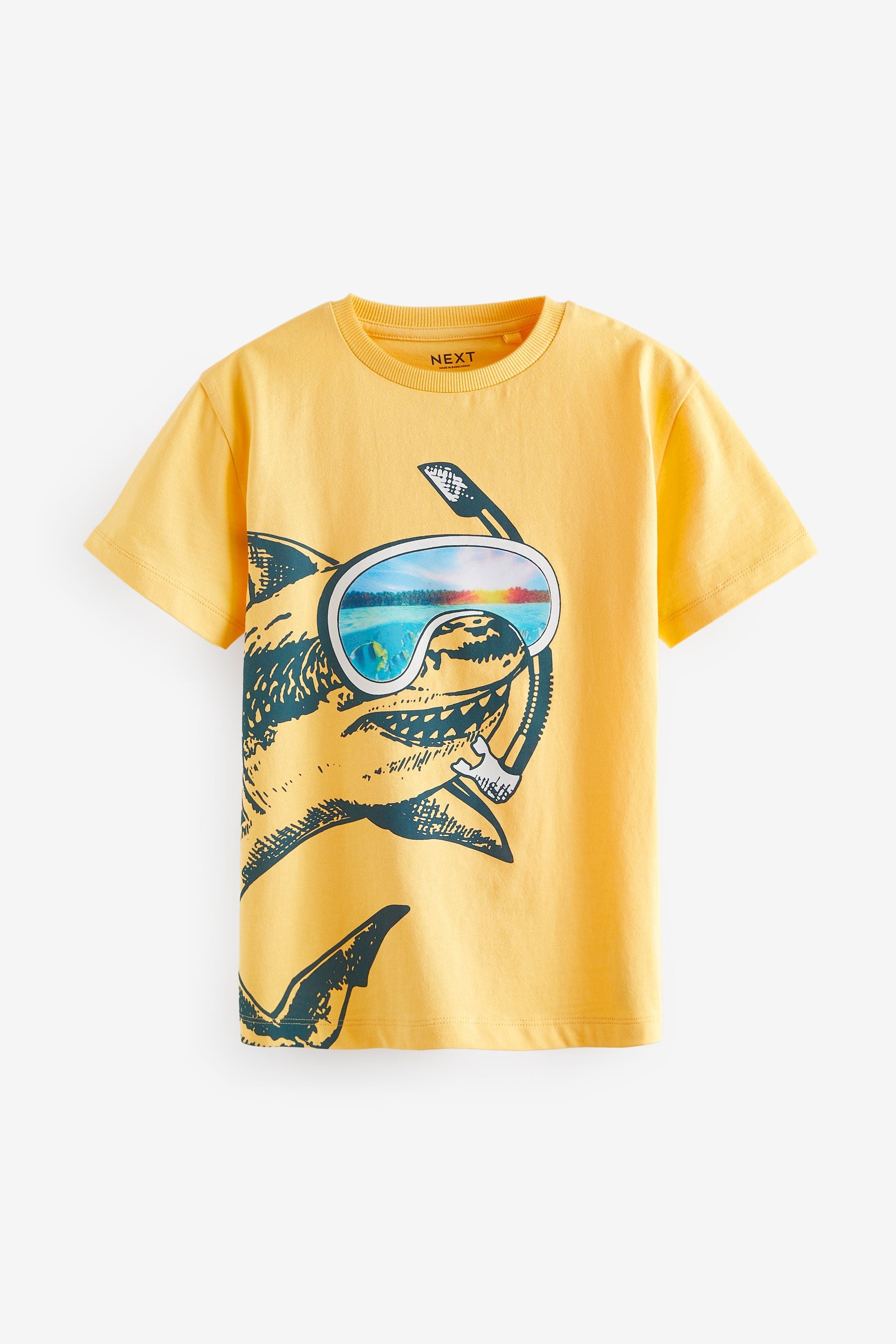 Yellow Shark Snorkel Short Sleeve Graphic T-Shirt (3-16yrs)