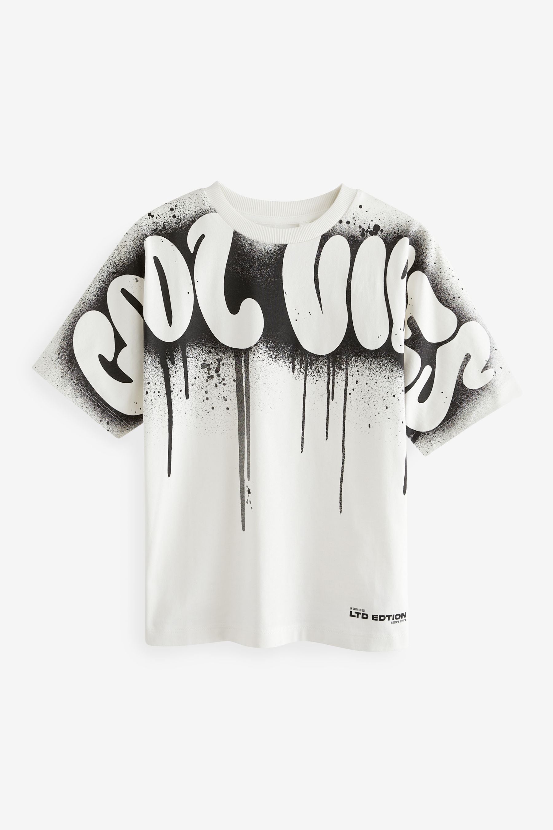 White Cool Vibes Relaxed Fit Short Sleeve Graphic T-Shirt (3-16yrs)