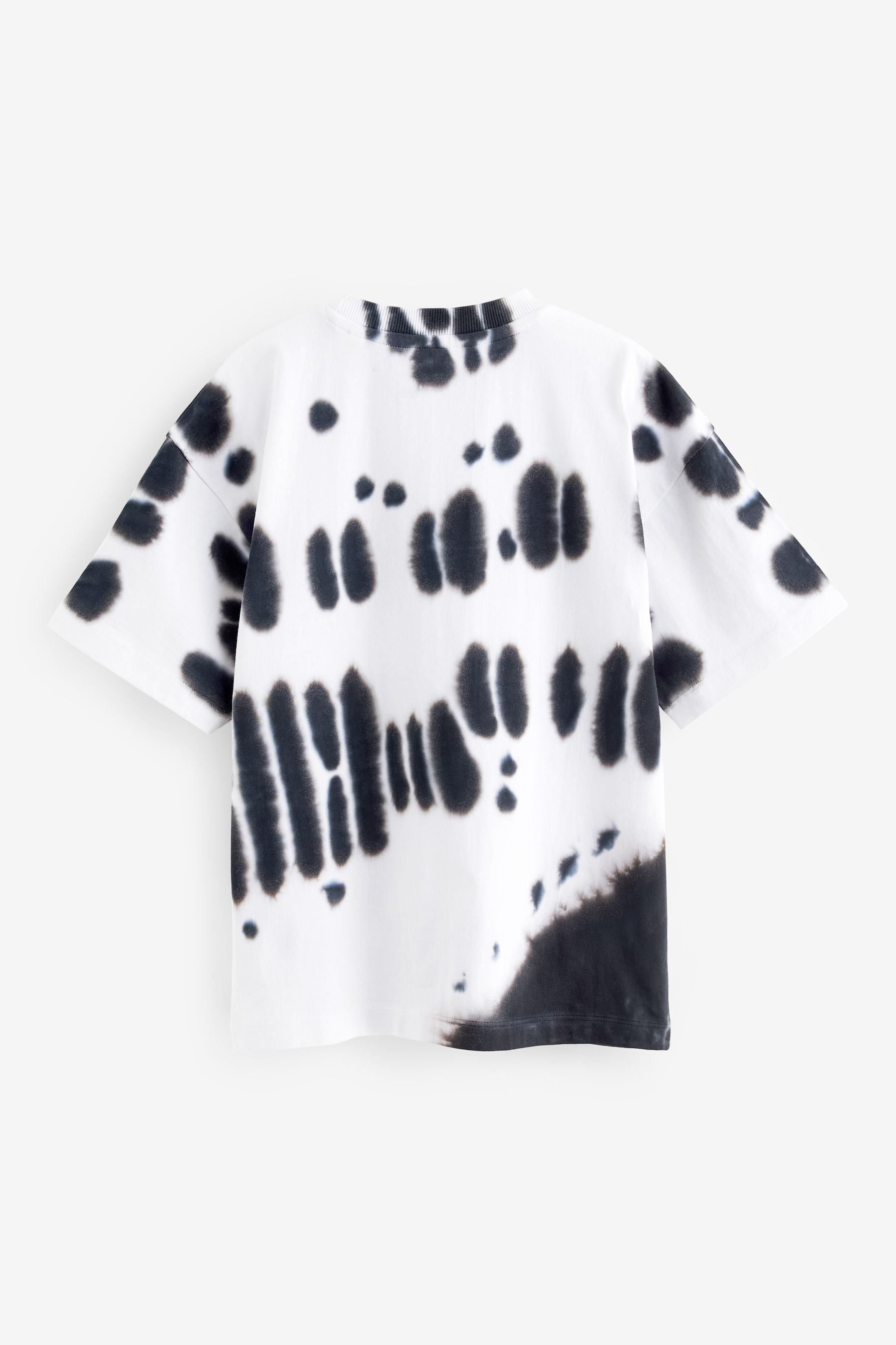 Black/White Relaxed Fit Tie-Dye Short Sleeve T-Shirt (3-16yrs)