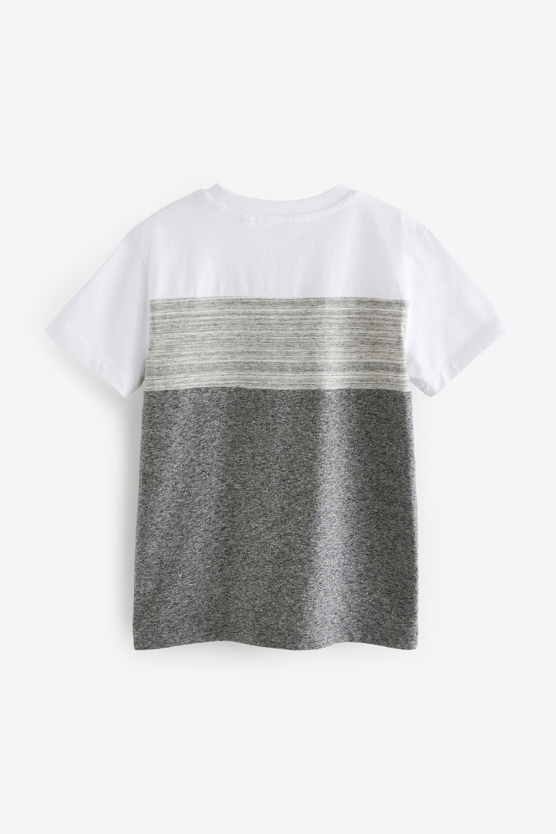 Grey Colourblock Short Sleeve 100% Cotton T-Shirt (3-16yrs)