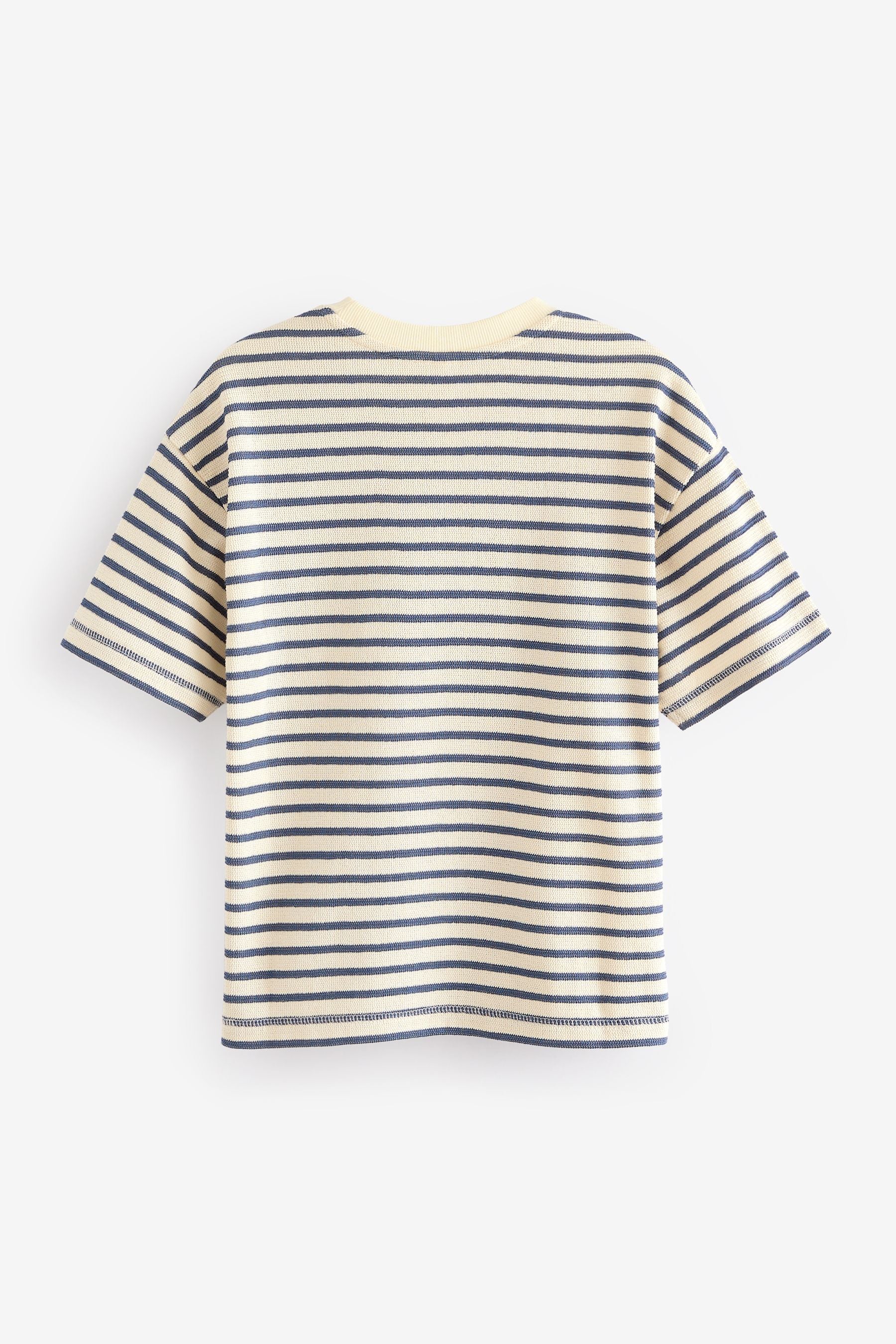 Ecru/Navy Stripe Relax Fit Textured T-Shirt (3-16yrs)