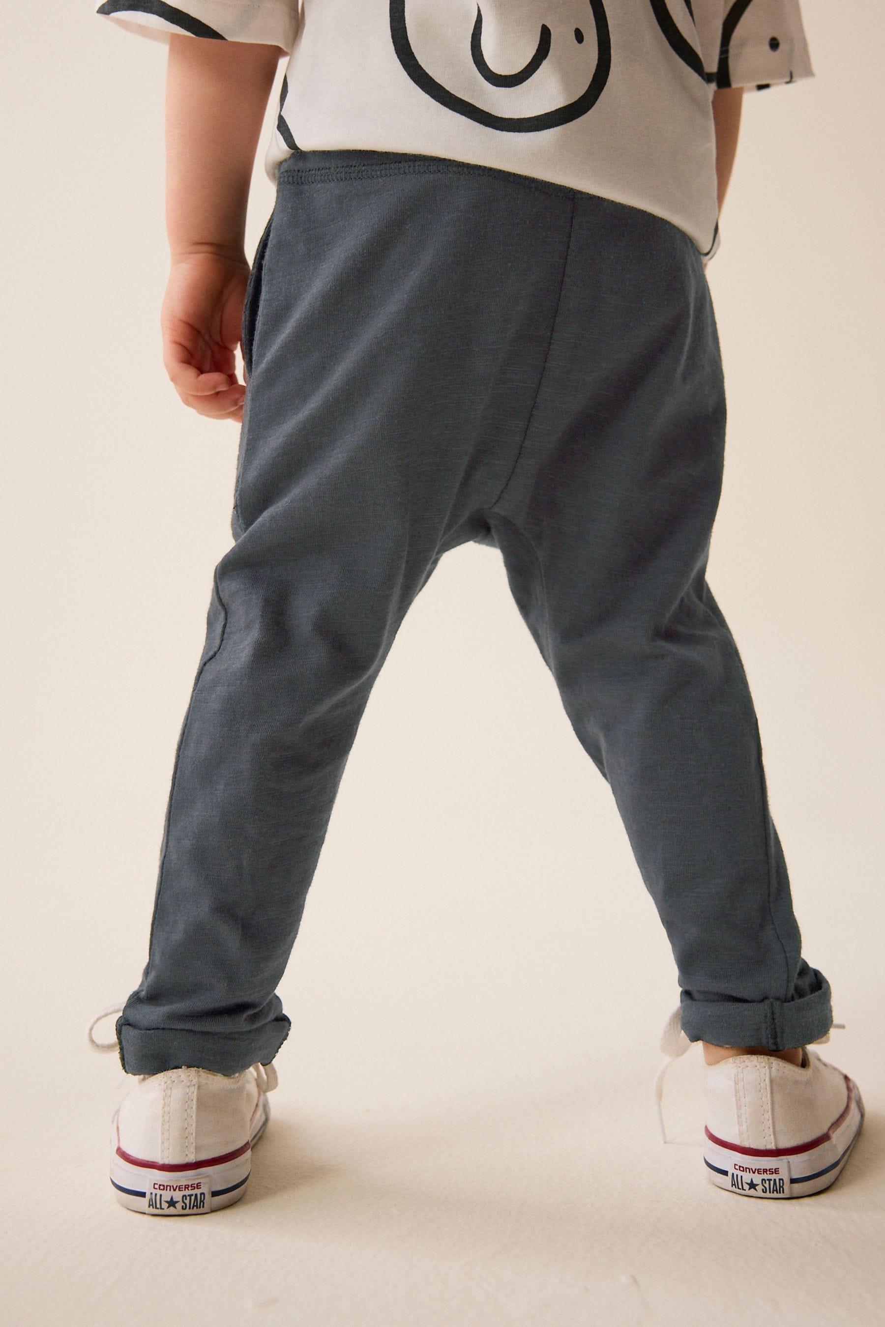 Charcoal Grey Lightweight 100% Cotton Jersey Joggers (3mths-7yrs)