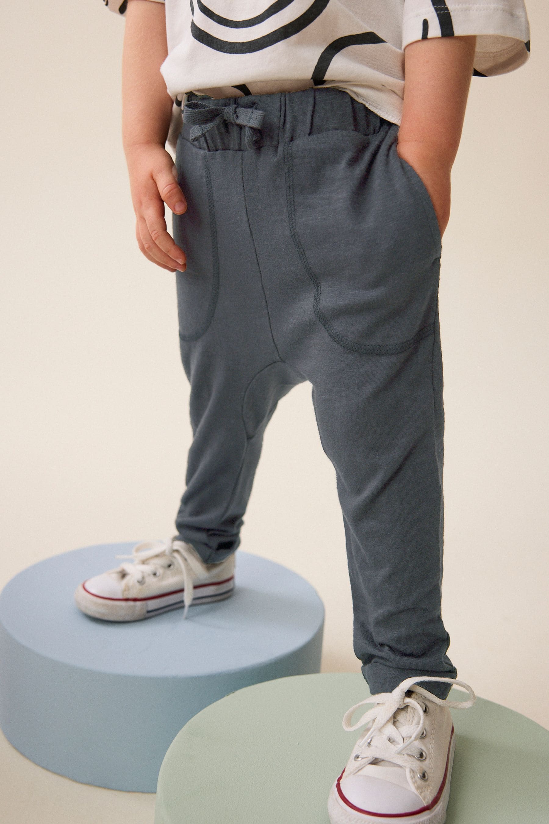 Charcoal Grey Lightweight 100% Cotton Jersey Joggers (3mths-7yrs)