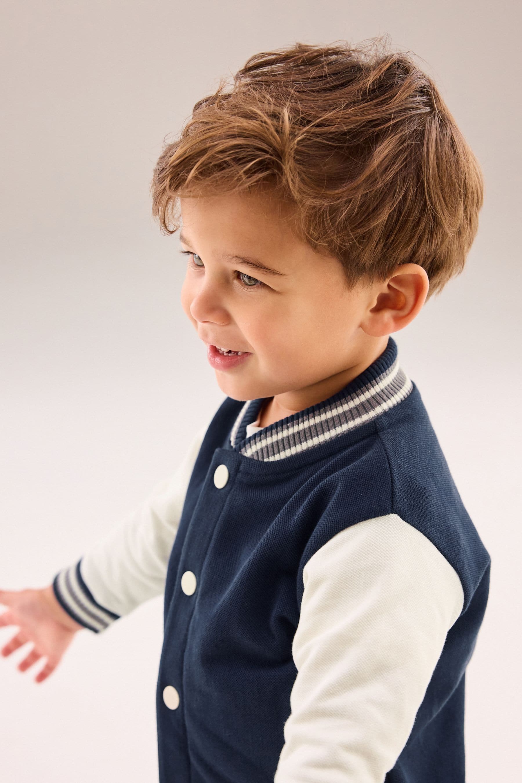 Navy Blue Letterman and Shorts Set (3mths-7yrs)