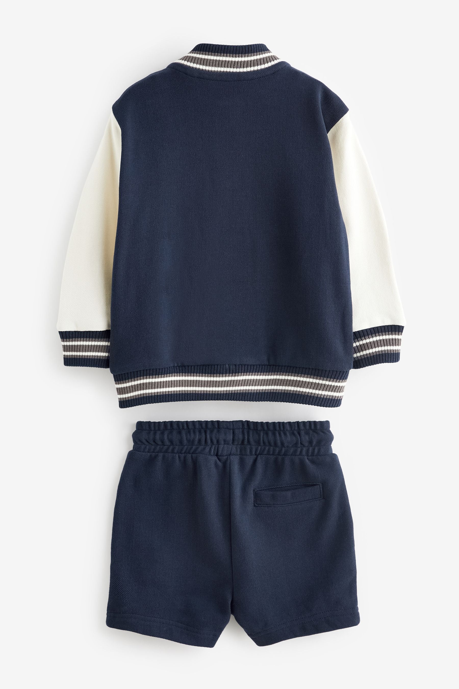 Navy Blue Letterman and Shorts Set (3mths-7yrs)