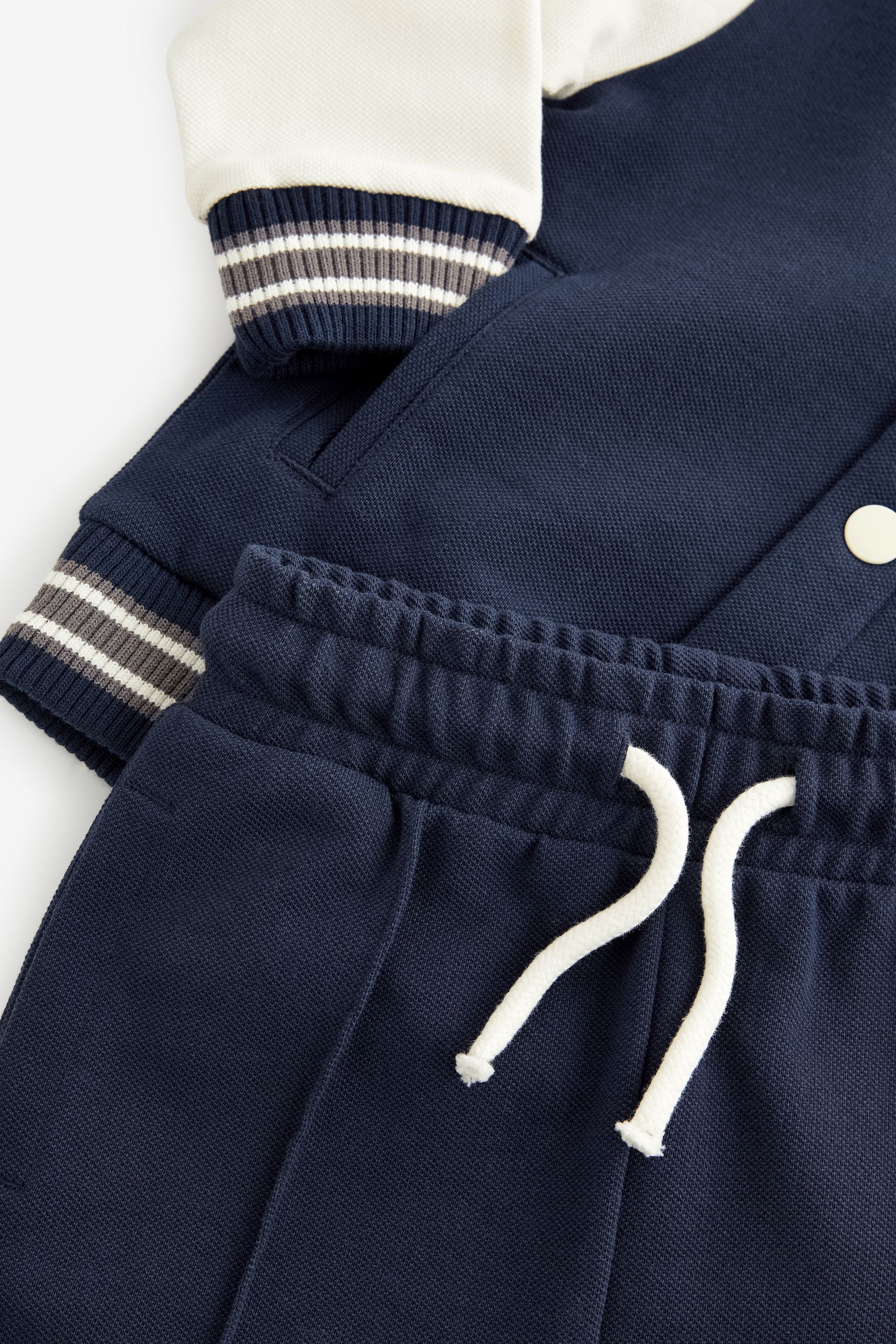 Navy Blue Letterman and Shorts Set (3mths-7yrs)