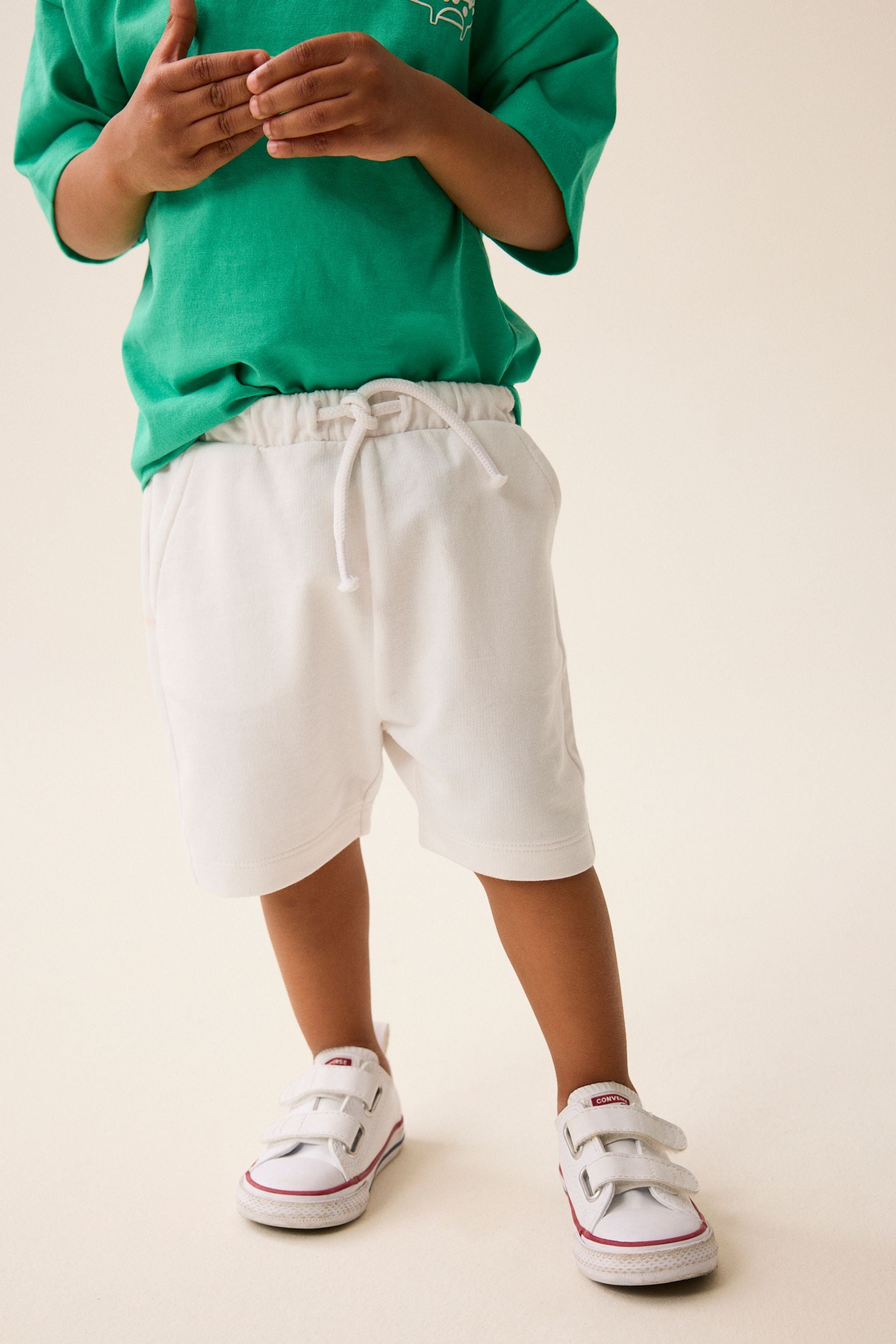 White 100% Cotton Jersey Shorts (3mths-7yrs)