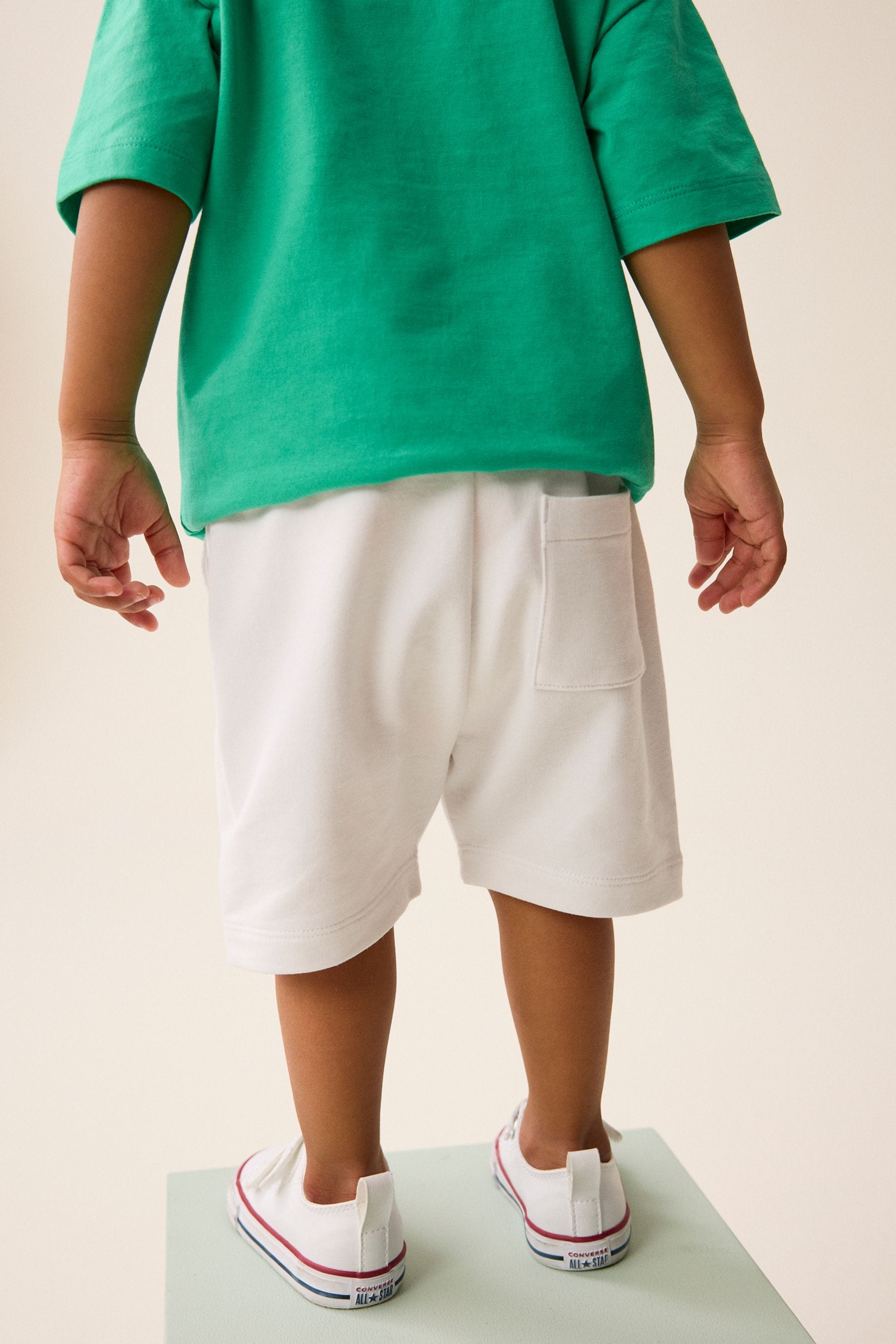 White 100% Cotton Jersey Shorts (3mths-7yrs)