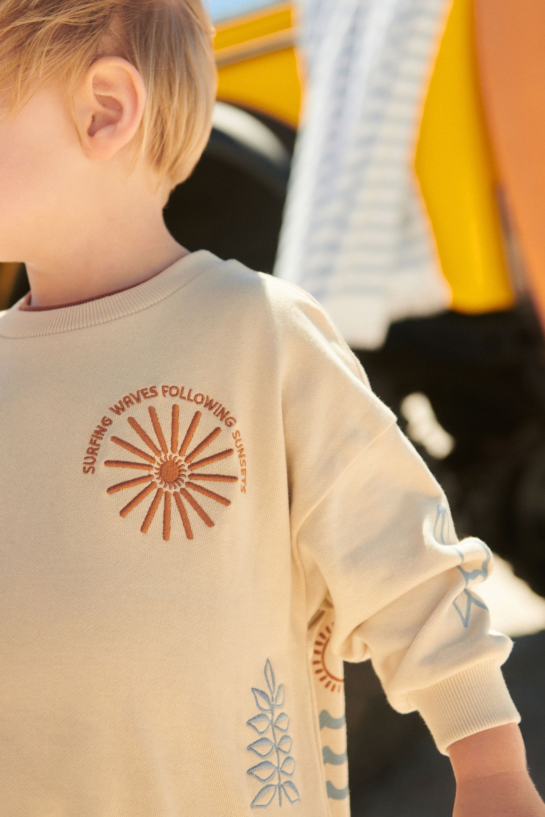 Stone Summer Jersey Crew Neck Sweatshirt and Short Set (3mths-7yrs)