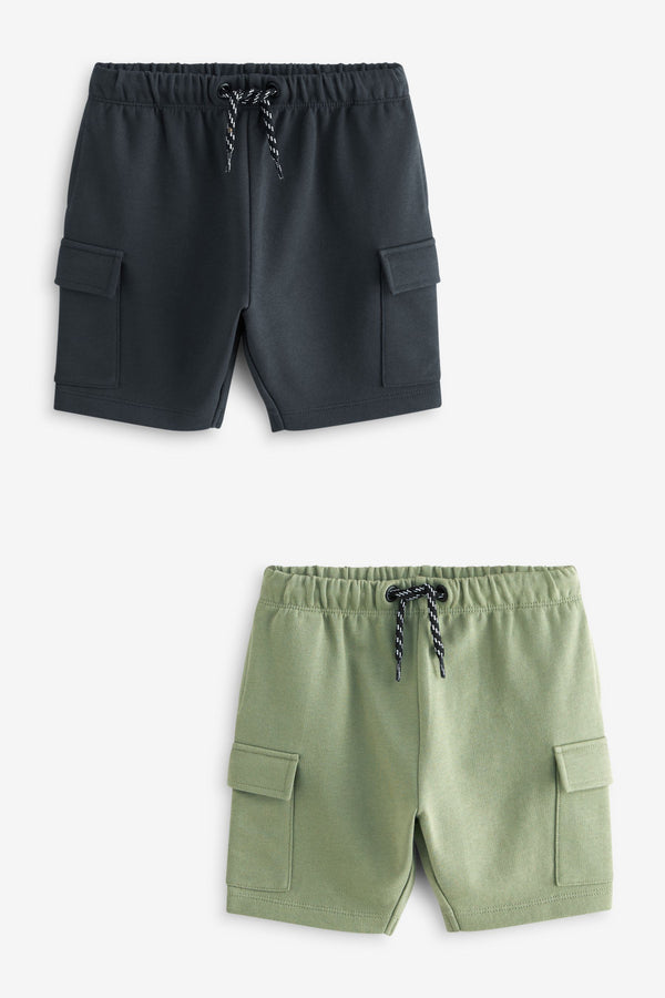 Khaki Green Utility Shorts 2 Pack (3mths-7yrs)