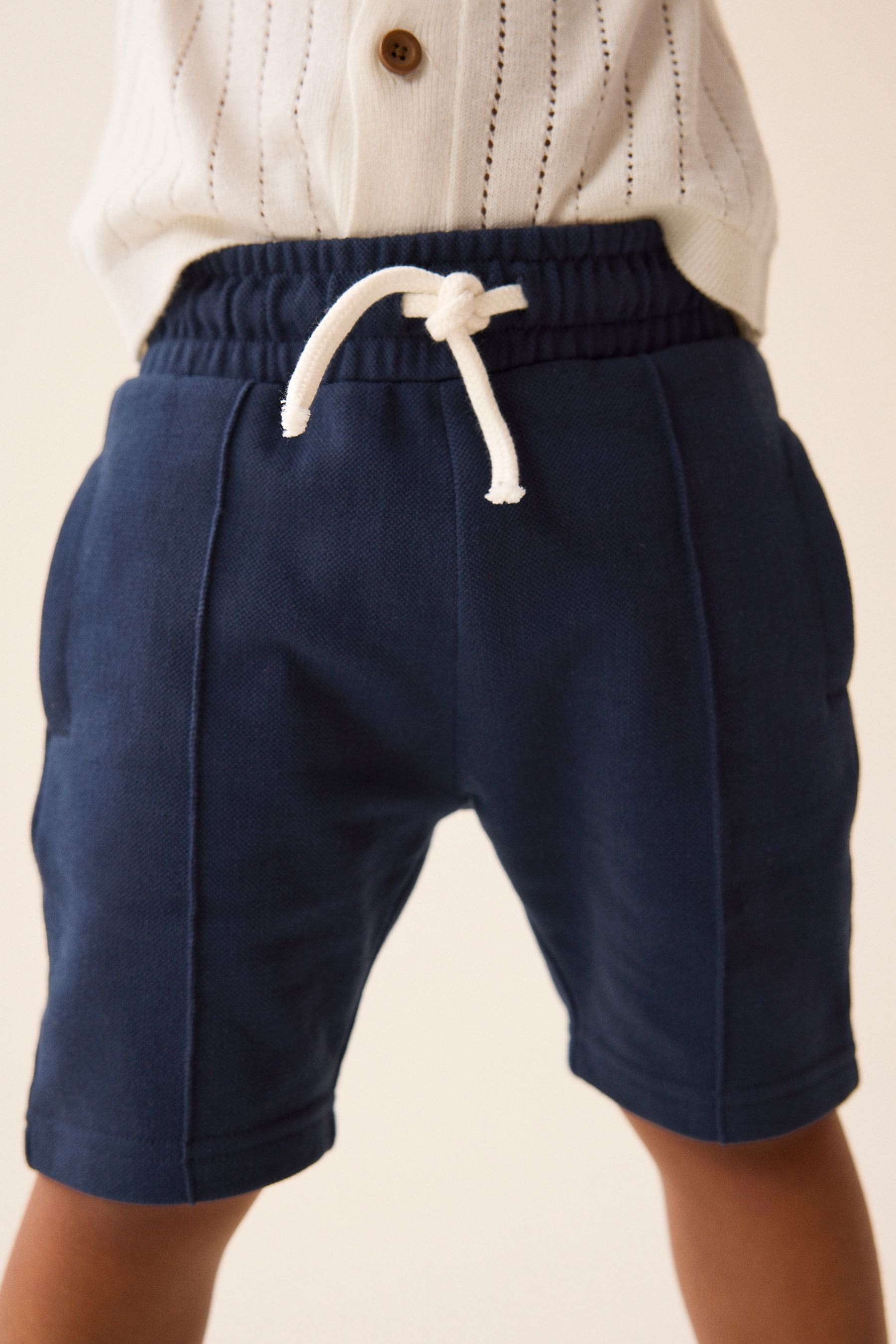 Navy Blue Pintuck Shorts (3mths-7yrs)