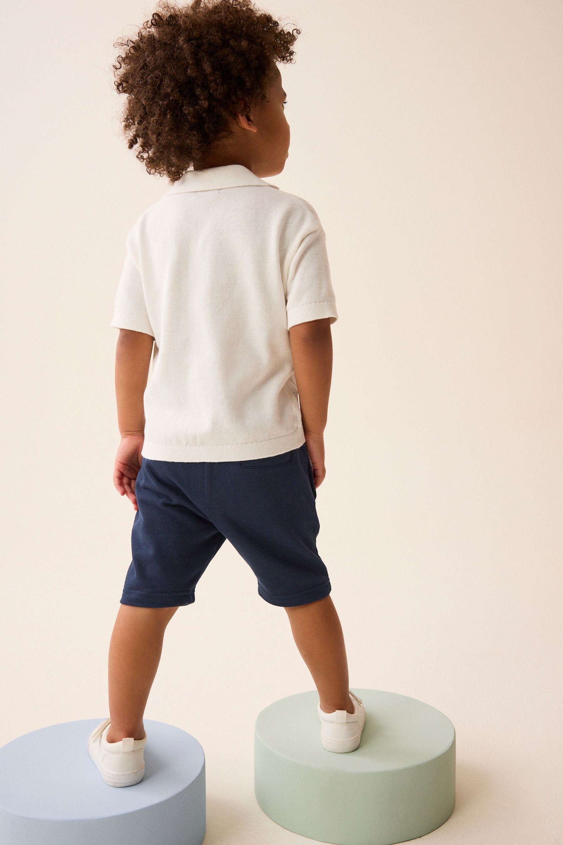 Navy Blue Pintuck Shorts (3mths-7yrs)