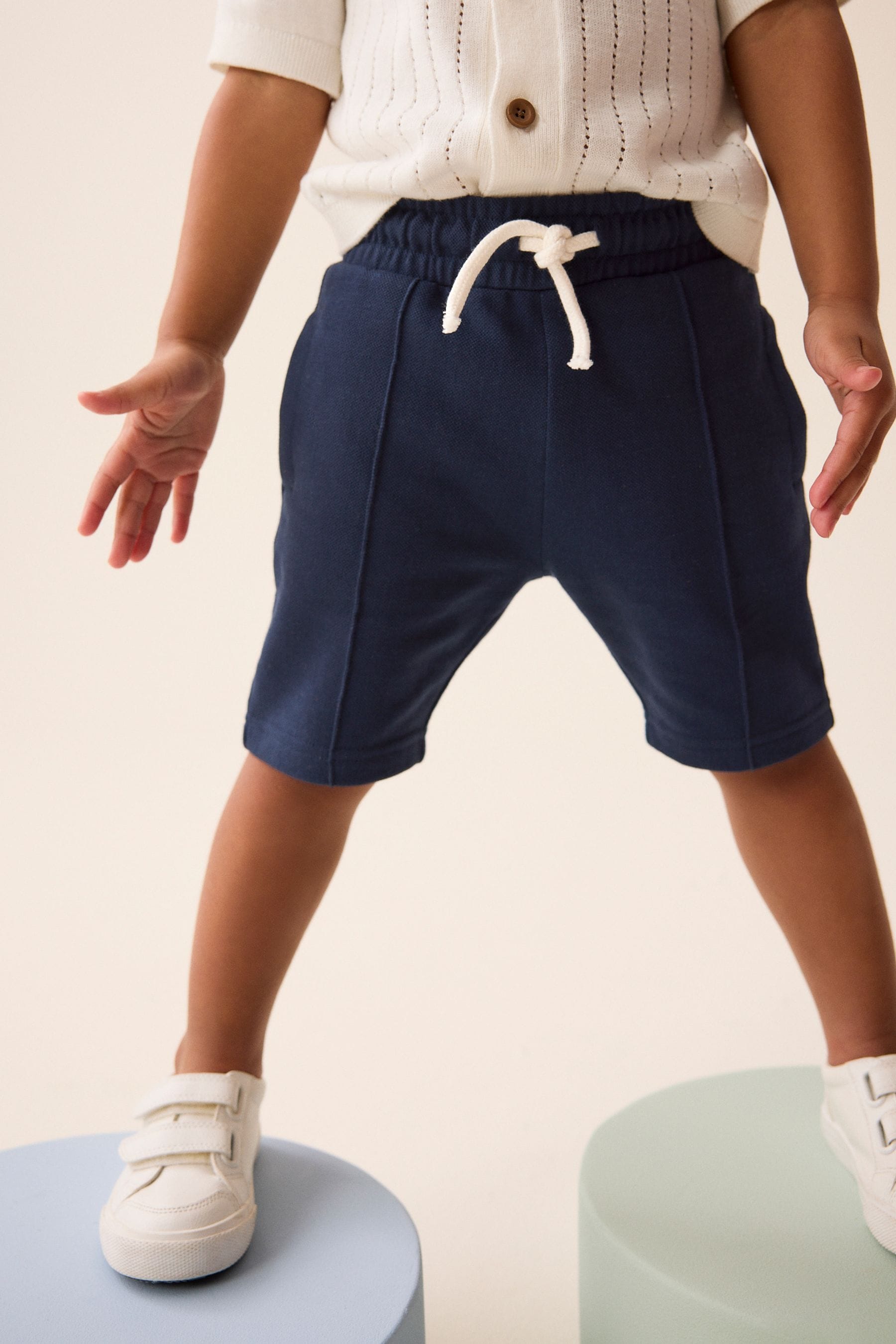 Navy Blue Pintuck Shorts (3mths-7yrs)