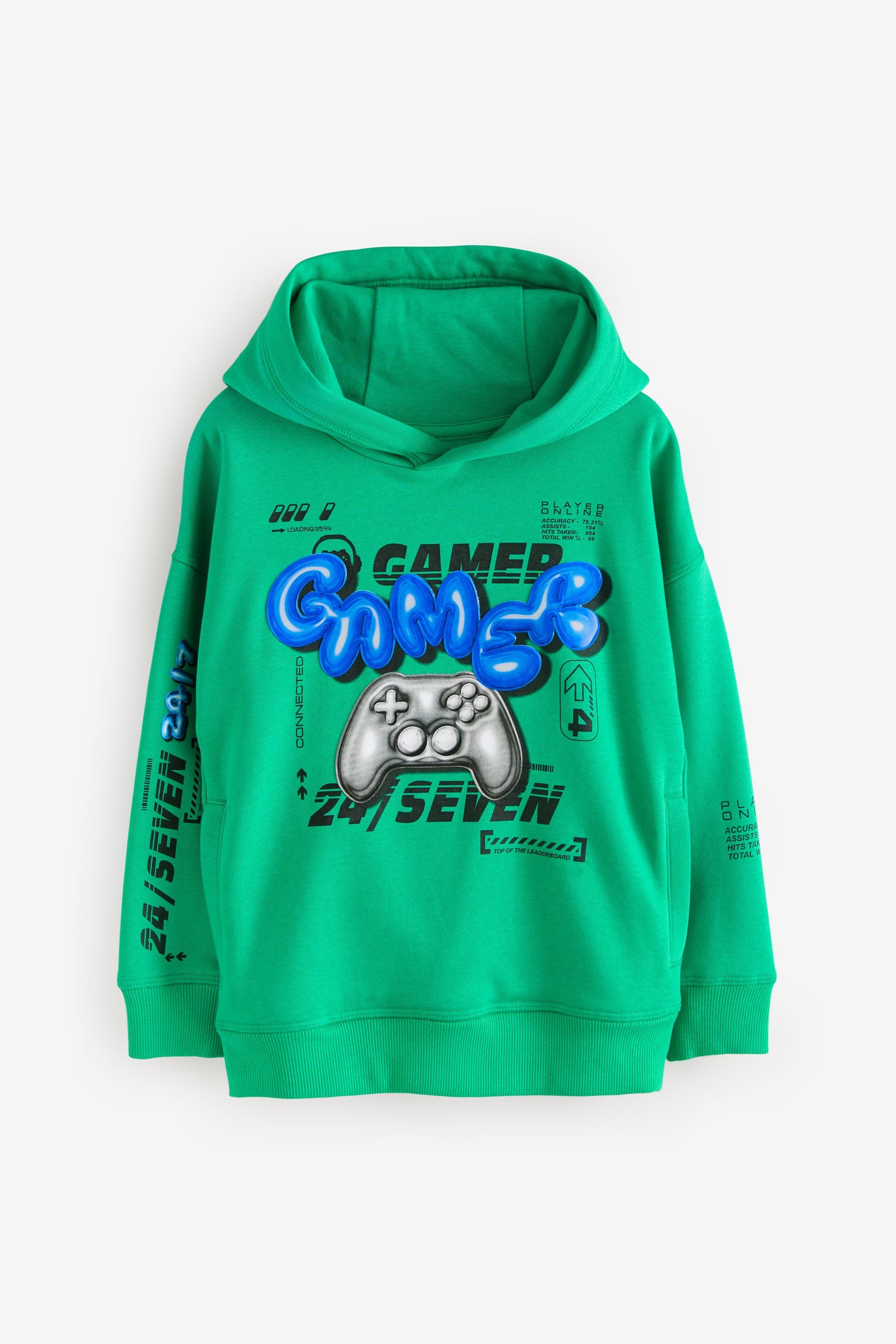 Green Graphic 100% Cotton Hoodie (3-16yrs)