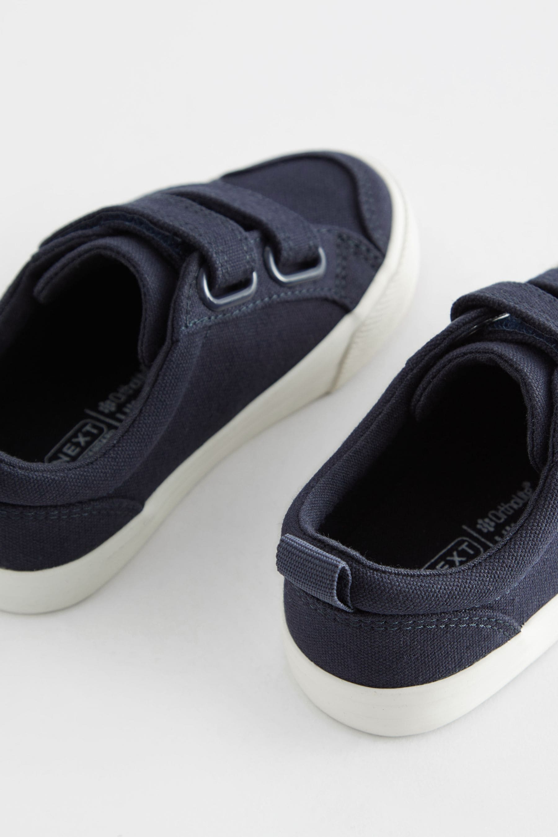 Navy Canvas Two Strap Touch Fastening Trainers