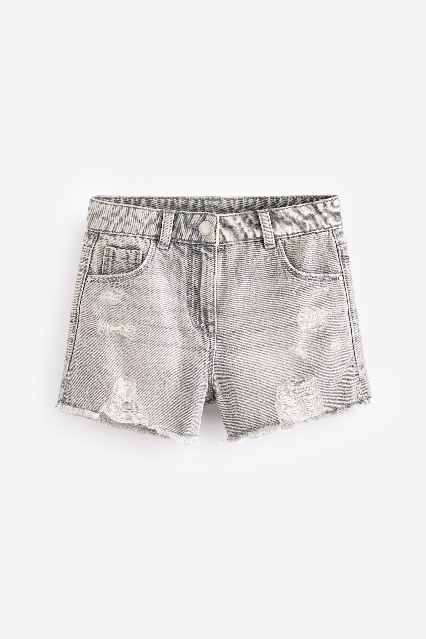 Grey Frayed Edge Distressed Shorts (3-16yrs)