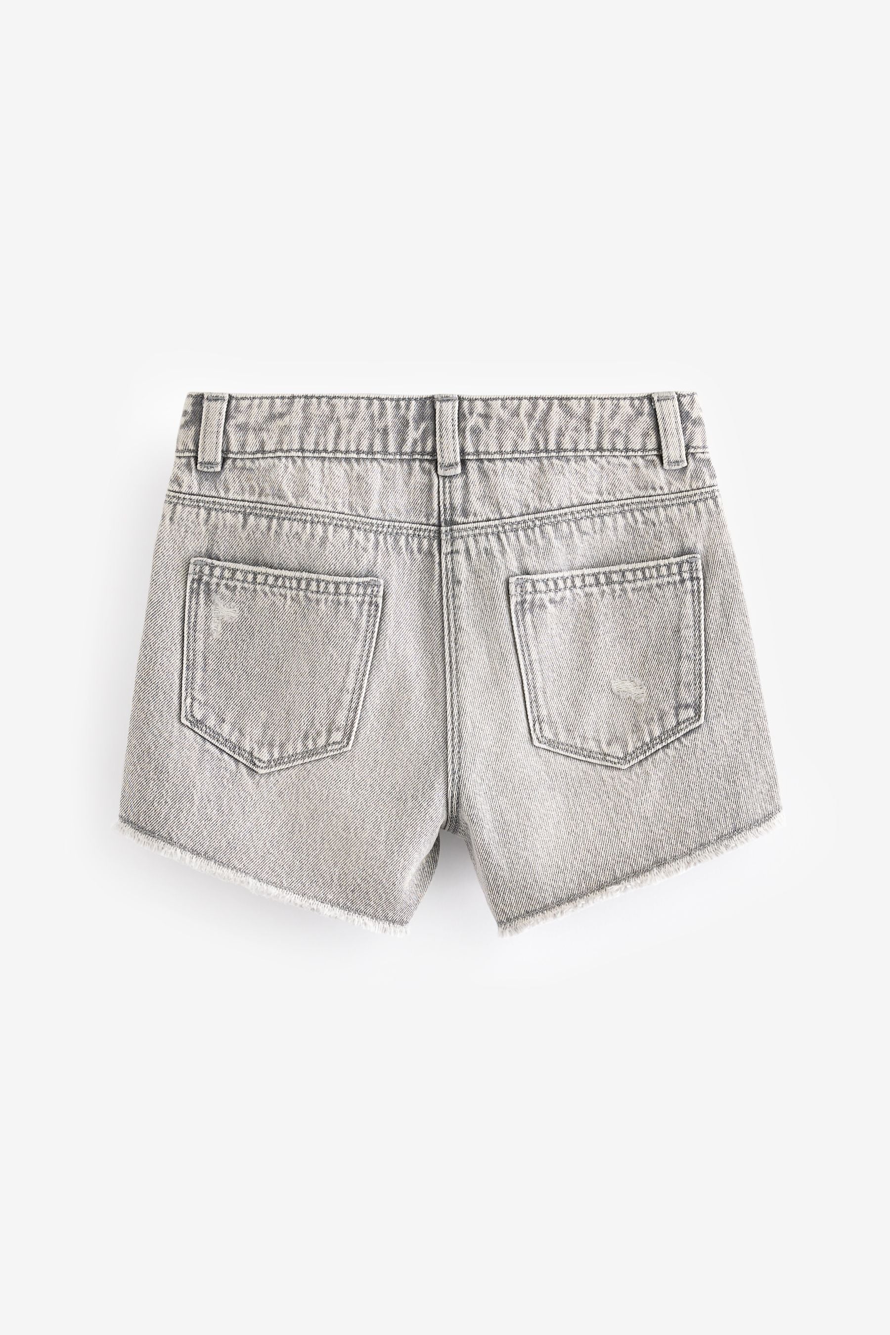 Grey Frayed Edge Distressed Shorts (3-16yrs)