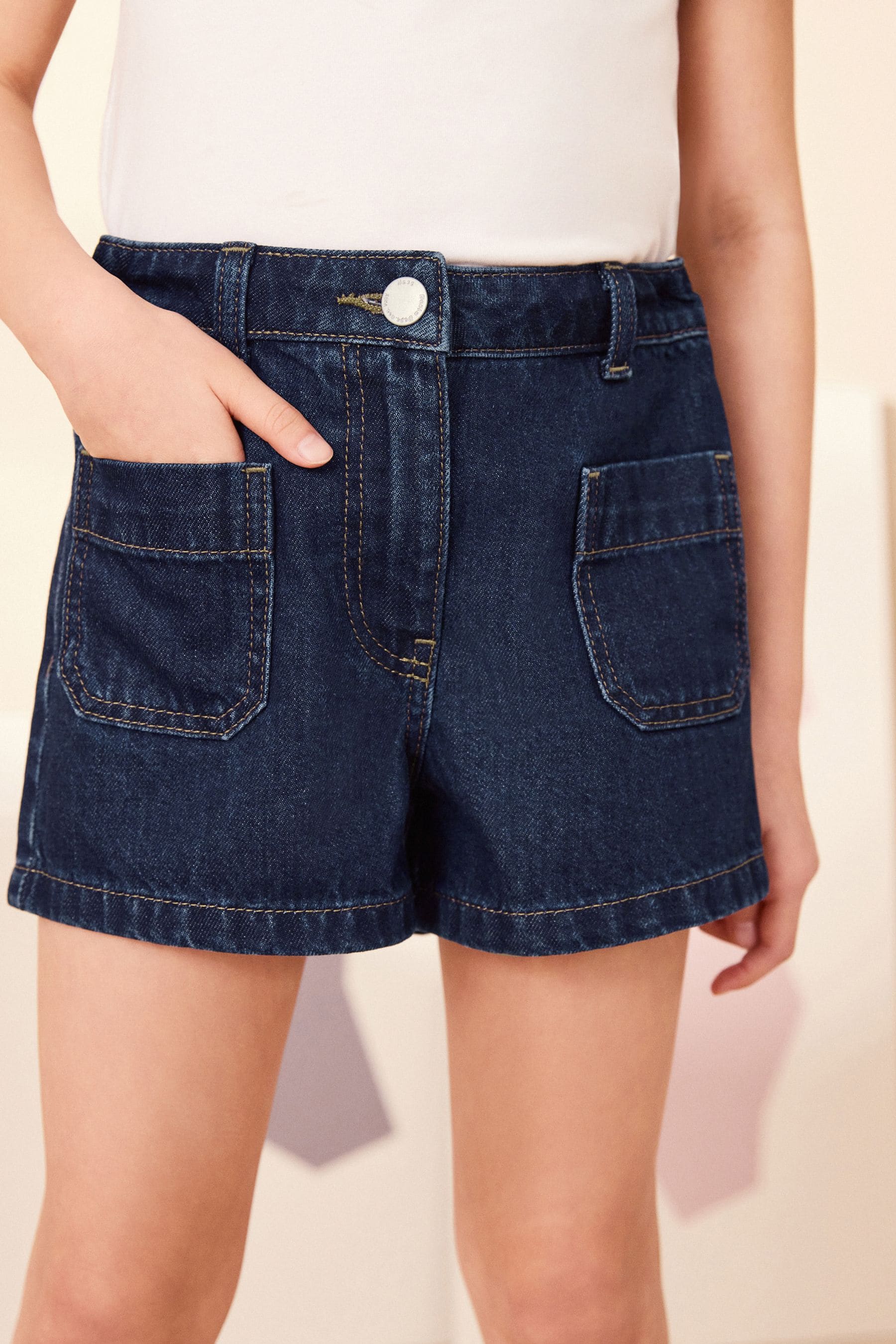 Dark Blue Pocket Denim Shorts (3-16yrs)