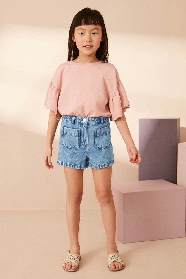 Mid Blue Pocket Denim Shorts (3-16yrs)