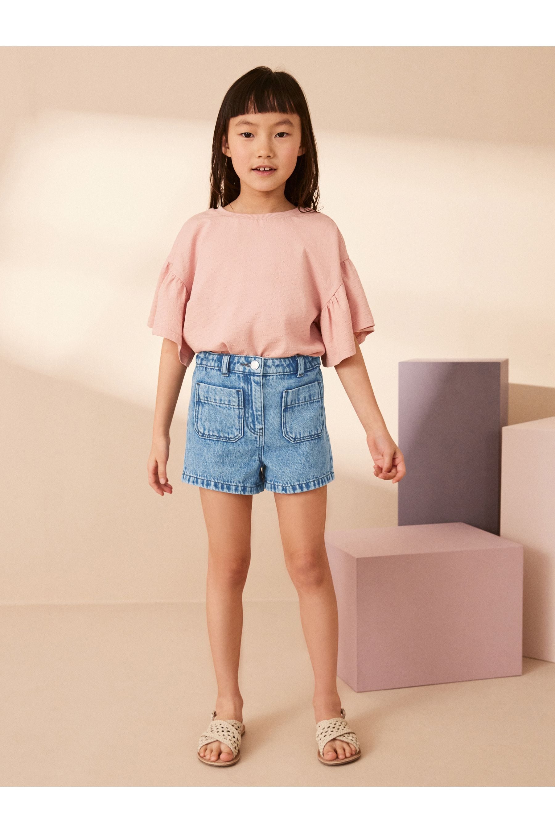 Mid Blue Pocket Denim Shorts (3-16yrs)