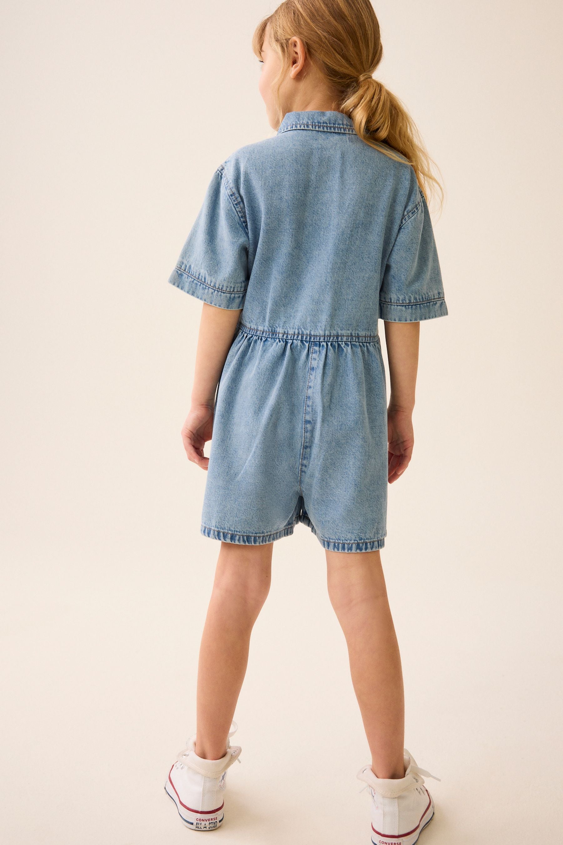 Blue Denim Shirt Playsuit (3-16yrs)