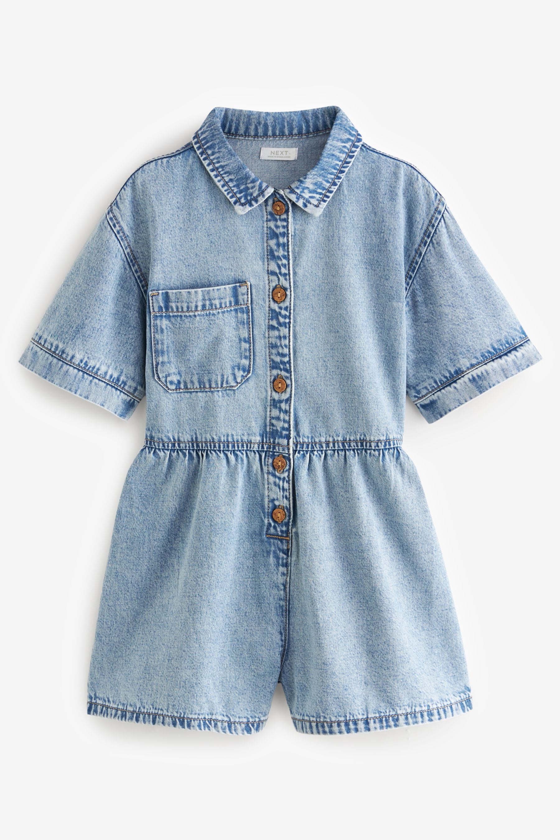 Blue Denim Shirt Playsuit (3-16yrs)