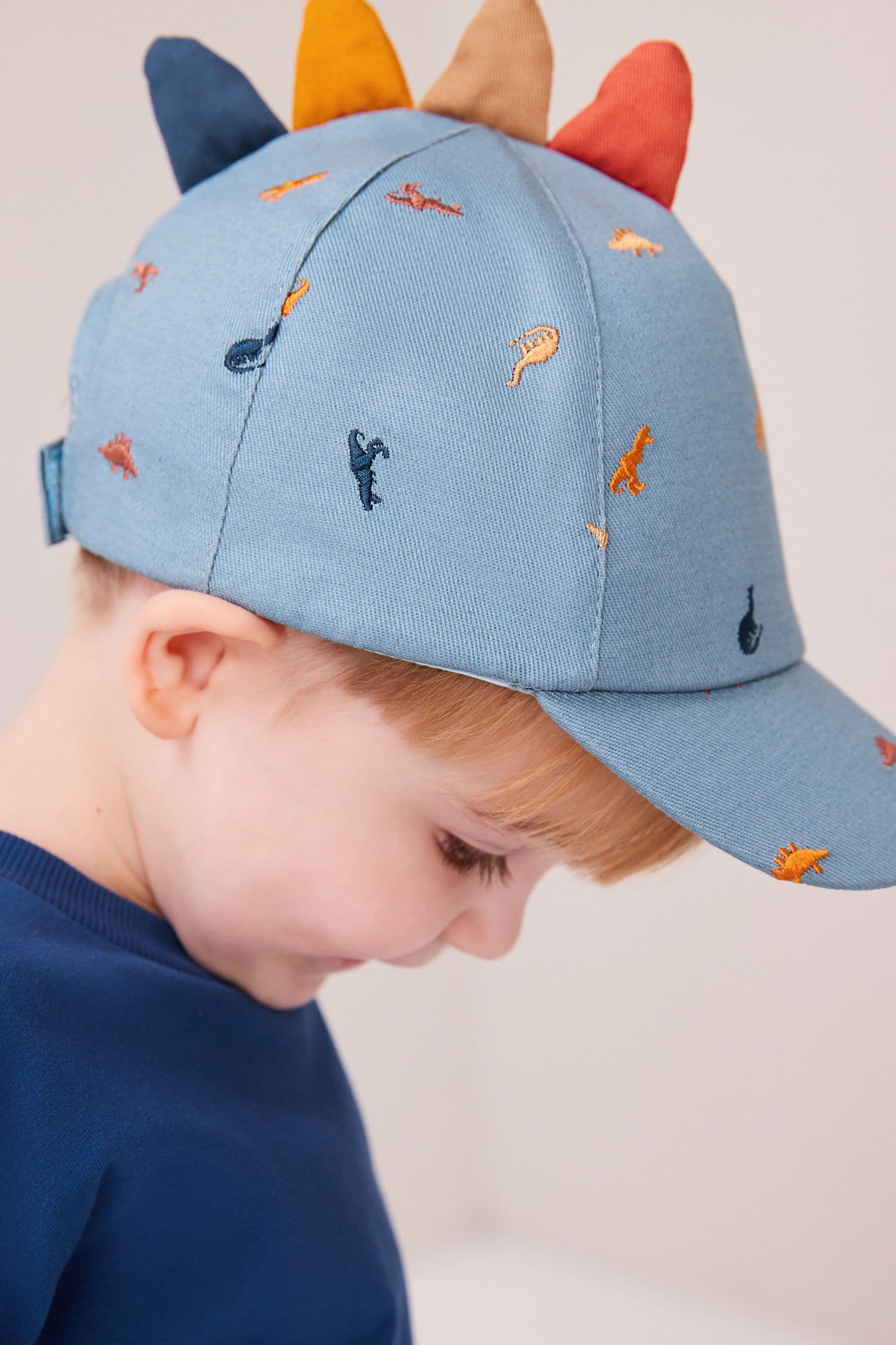 Blue Embroidered Dinosaurs Baseball Cap (3mths-10yrs)