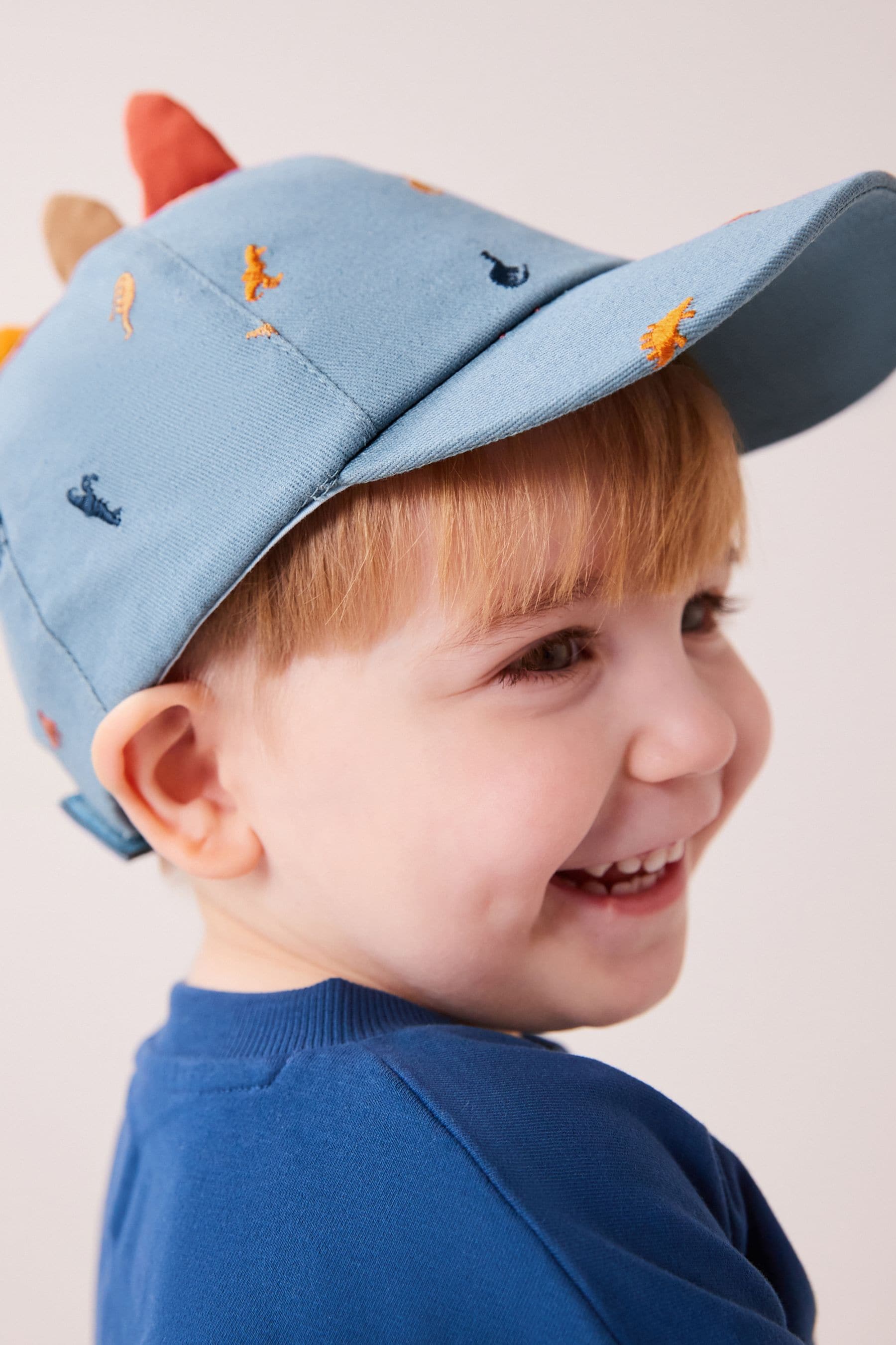 Blue Embroidered Dinosaurs Baseball Cap (3mths-10yrs)