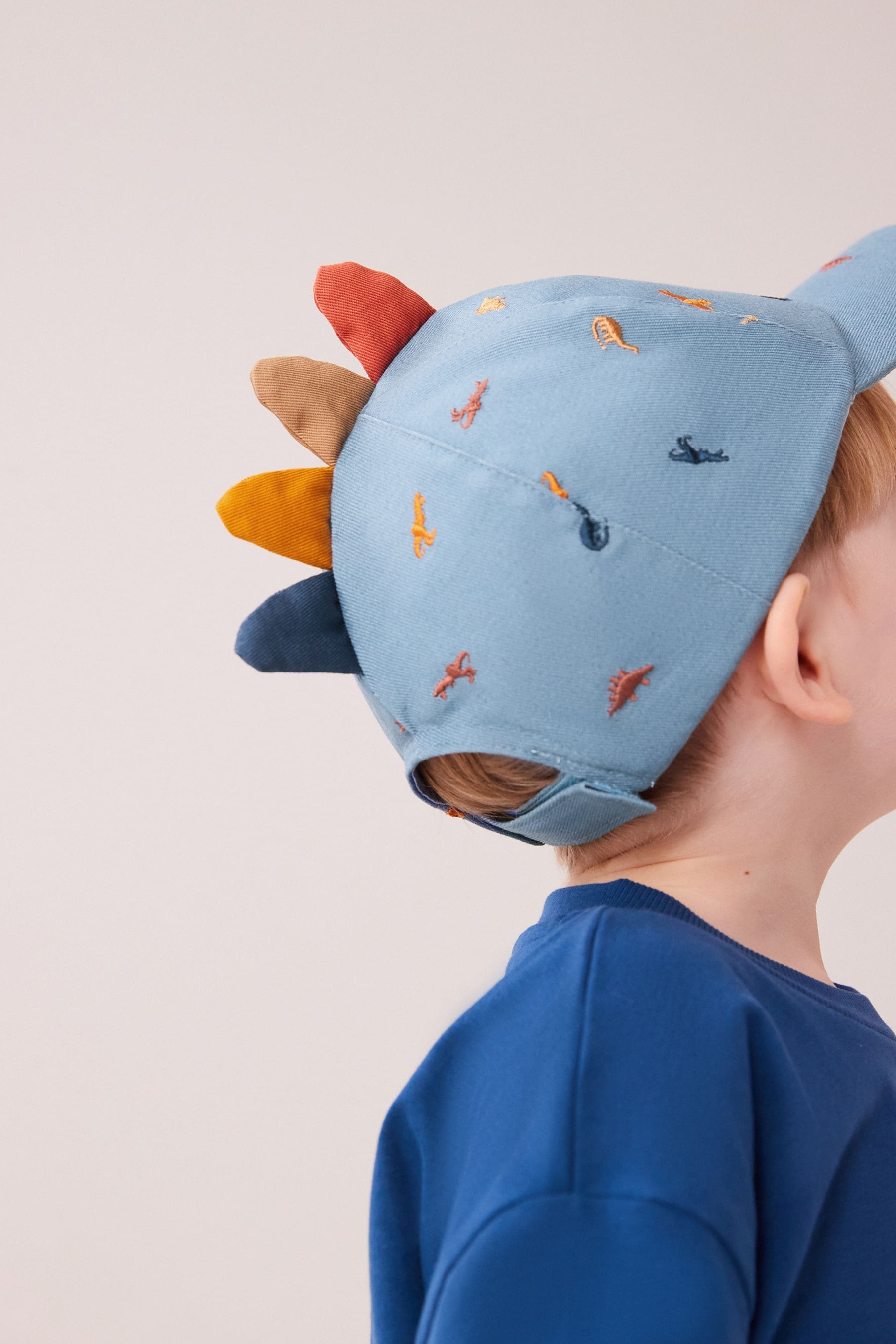 Blue Embroidered Dinosaurs Baseball Cap (3mths-10yrs)